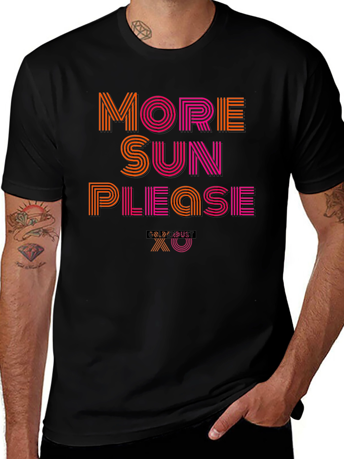 Variant 15 of More Sun Please Graphic Tee - Black Cotton T-Shirt