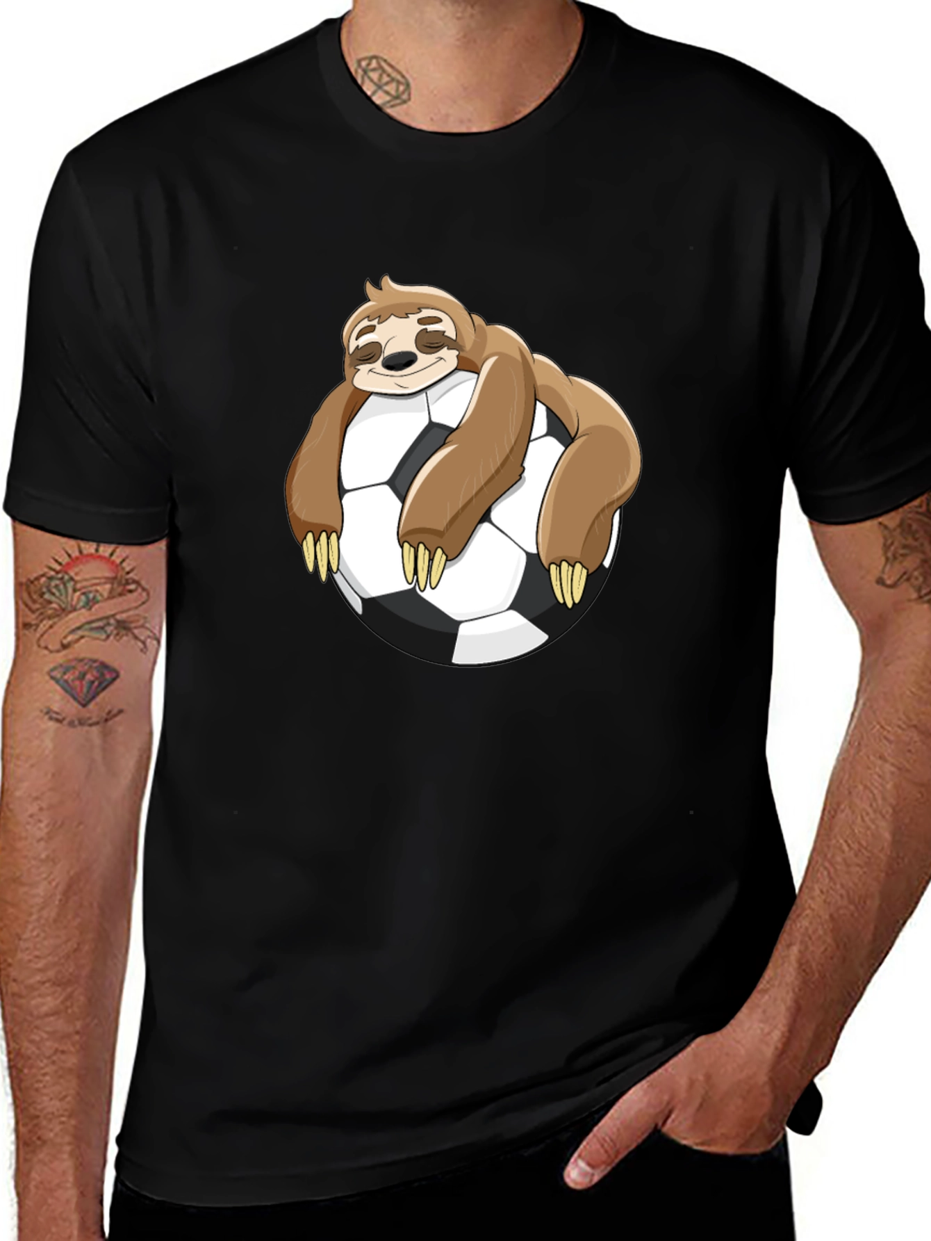 Variant 17 of Sloth Soccer T-Shirt - Funny Cartoon Sloth on Soccer Ball