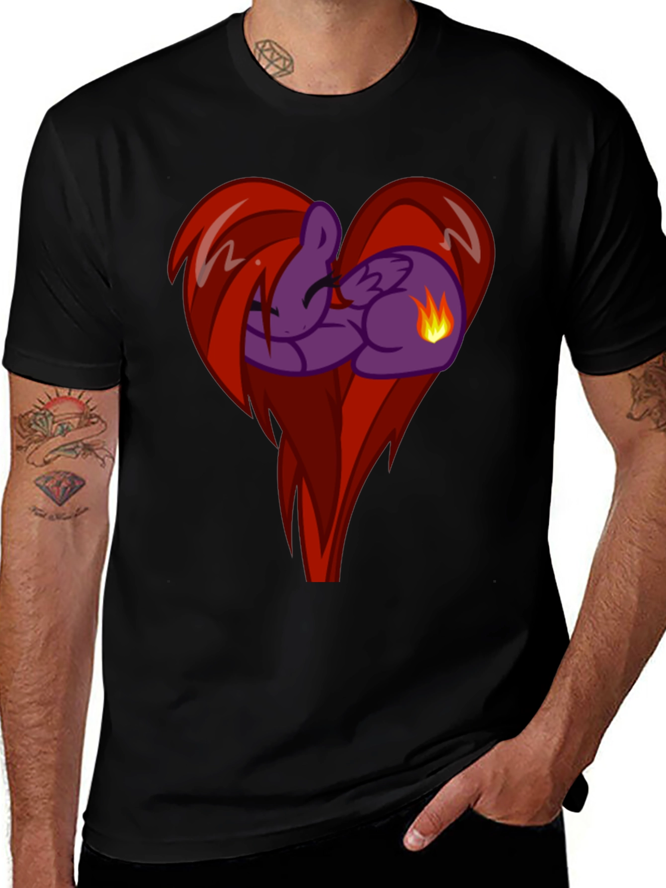 Variant 25 of Fiery Pony Heart Graphic T-Shirt