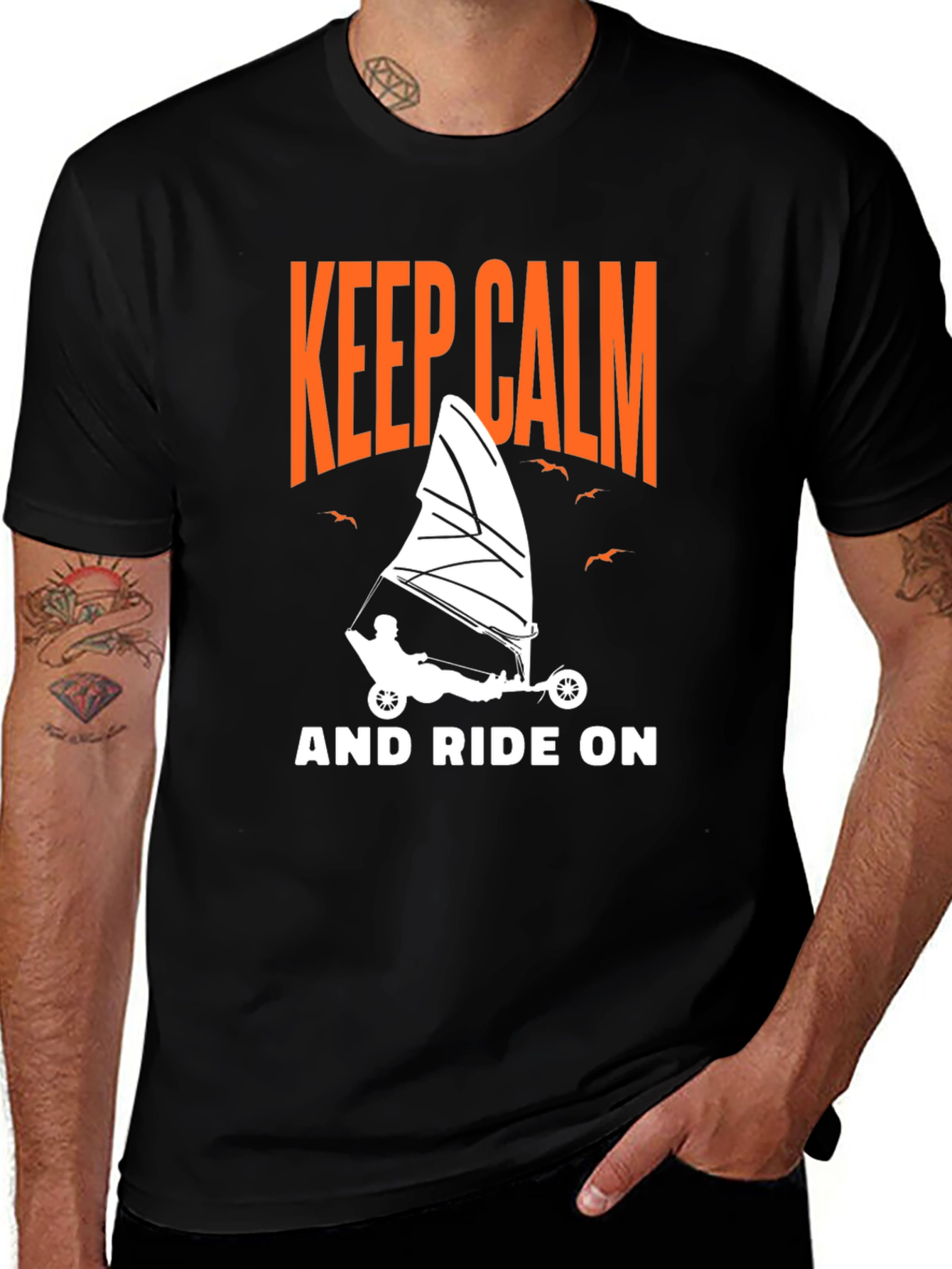 Variant 7 of Keep Calm & Ride On Black Graphic Tee