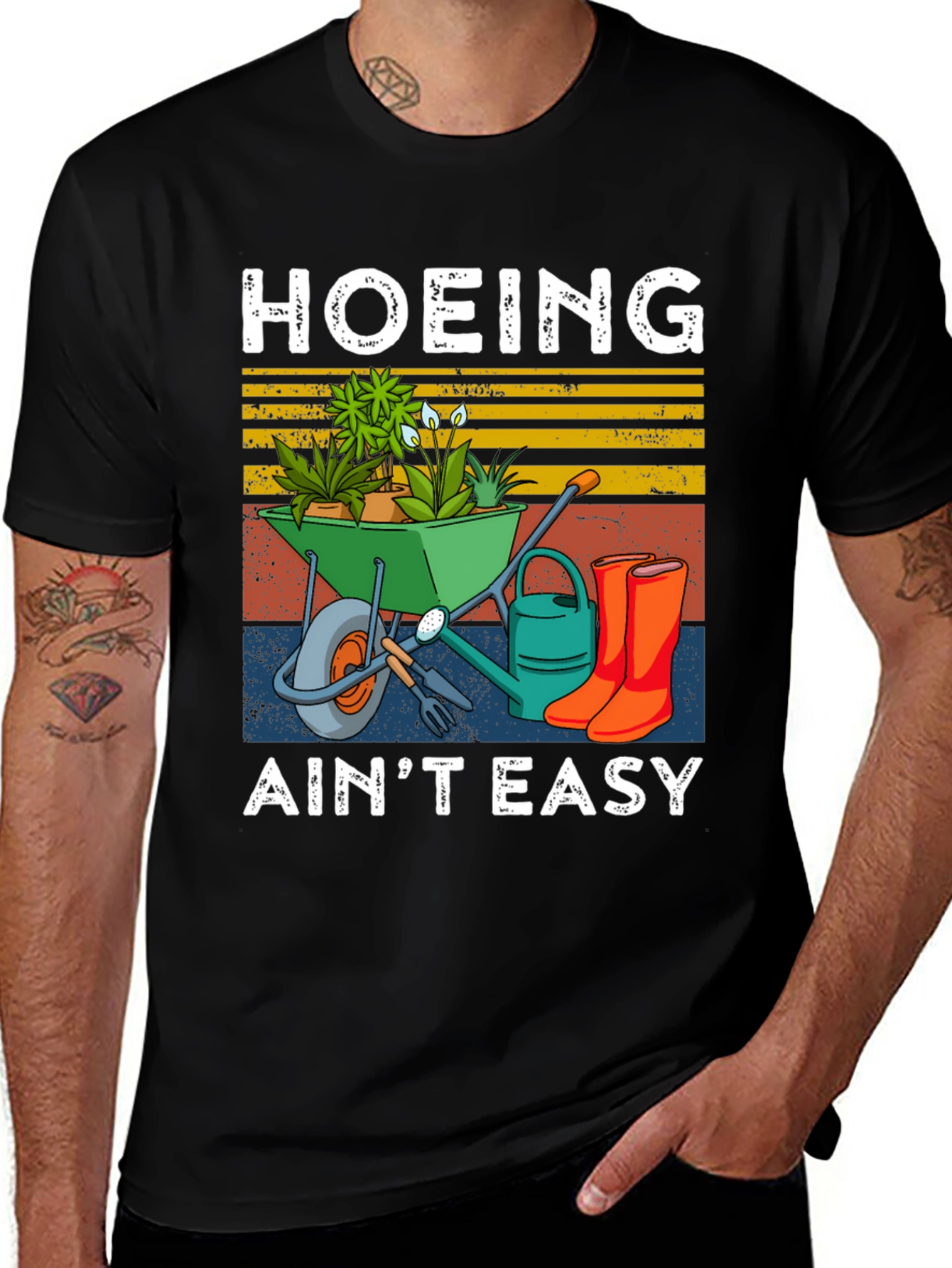 Hoeing Ain't Easy Gardener T-Shirt