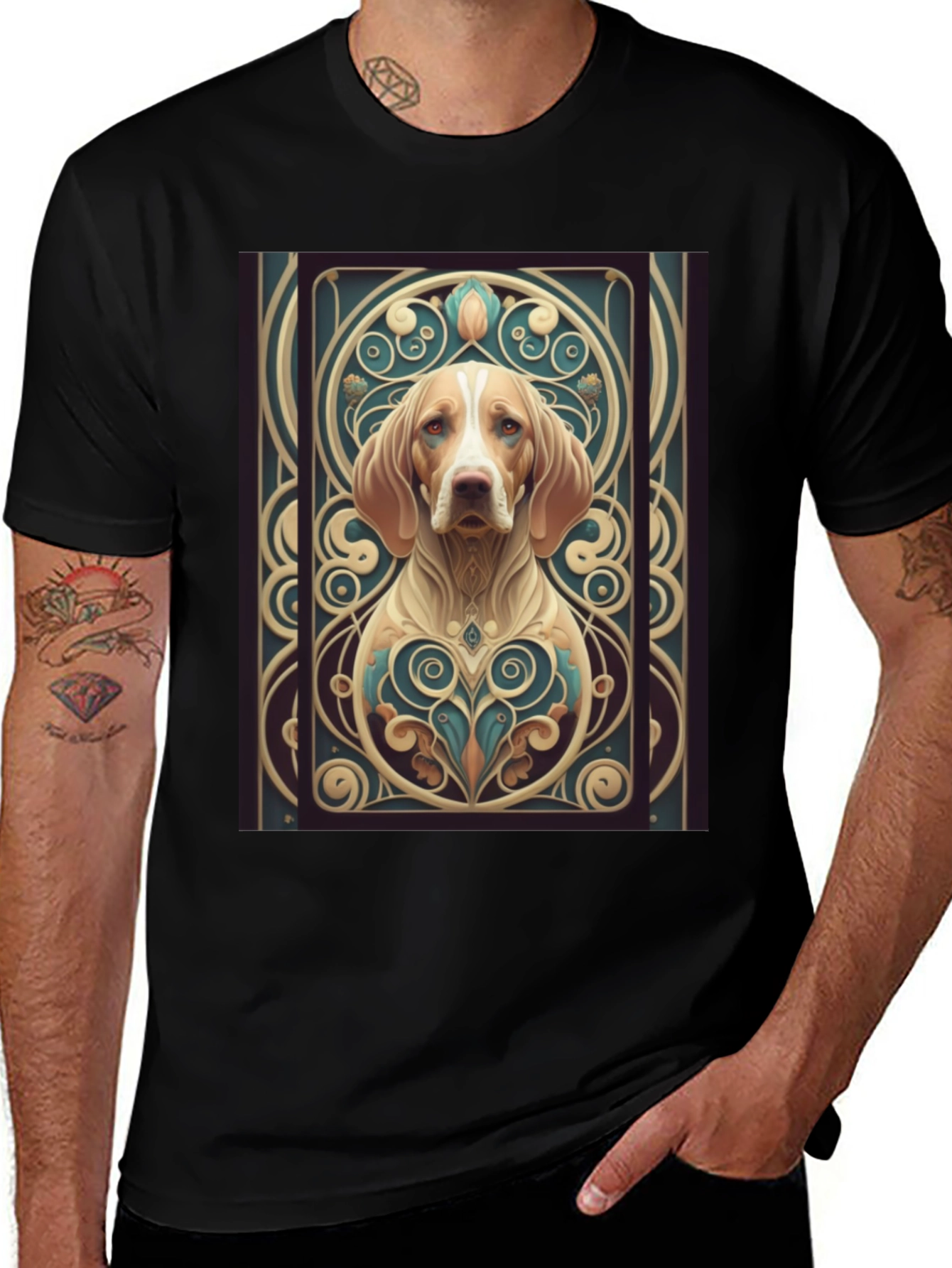 Variant 16 of Artistic Dog Portrait Tee - Stylish Graphic Print