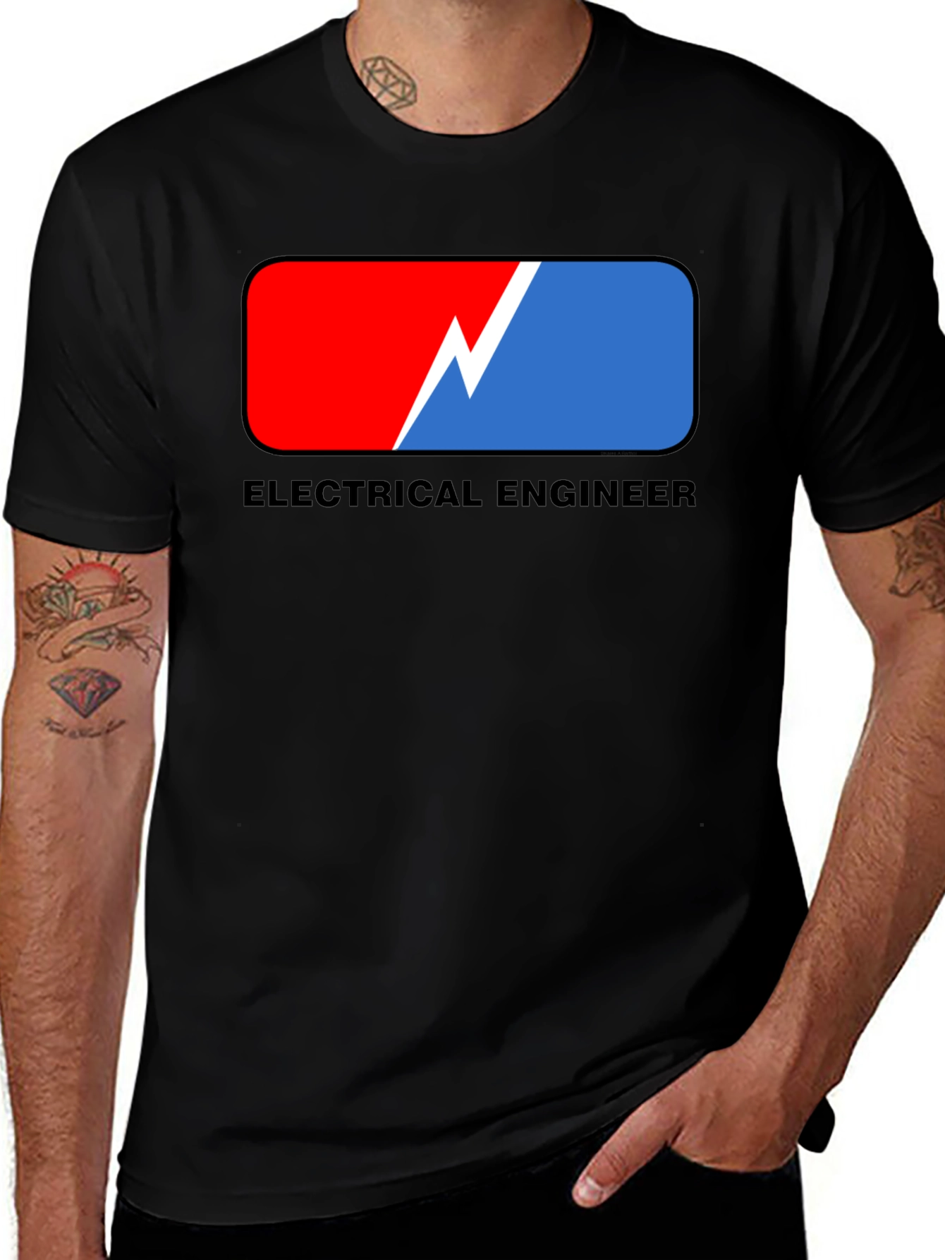 Variant 14 of Electrical Engineer Graphic Tee - Black