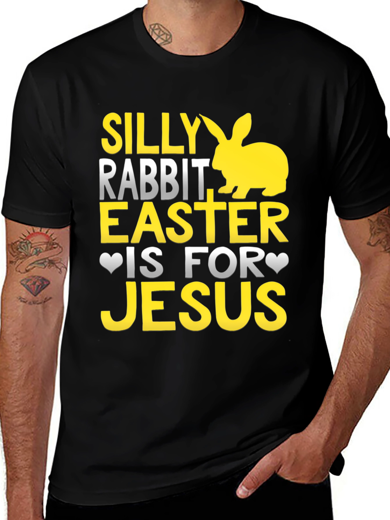 Silly Rabbit Easter Jesus Black T-Shirt