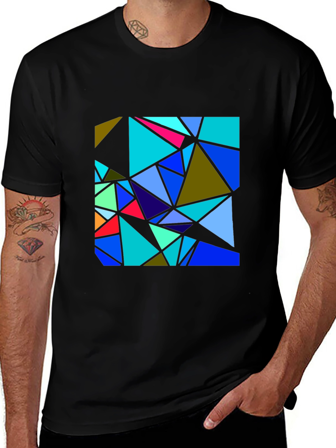 Variant 7 of Abstract Geometric Triangle T-Shirt