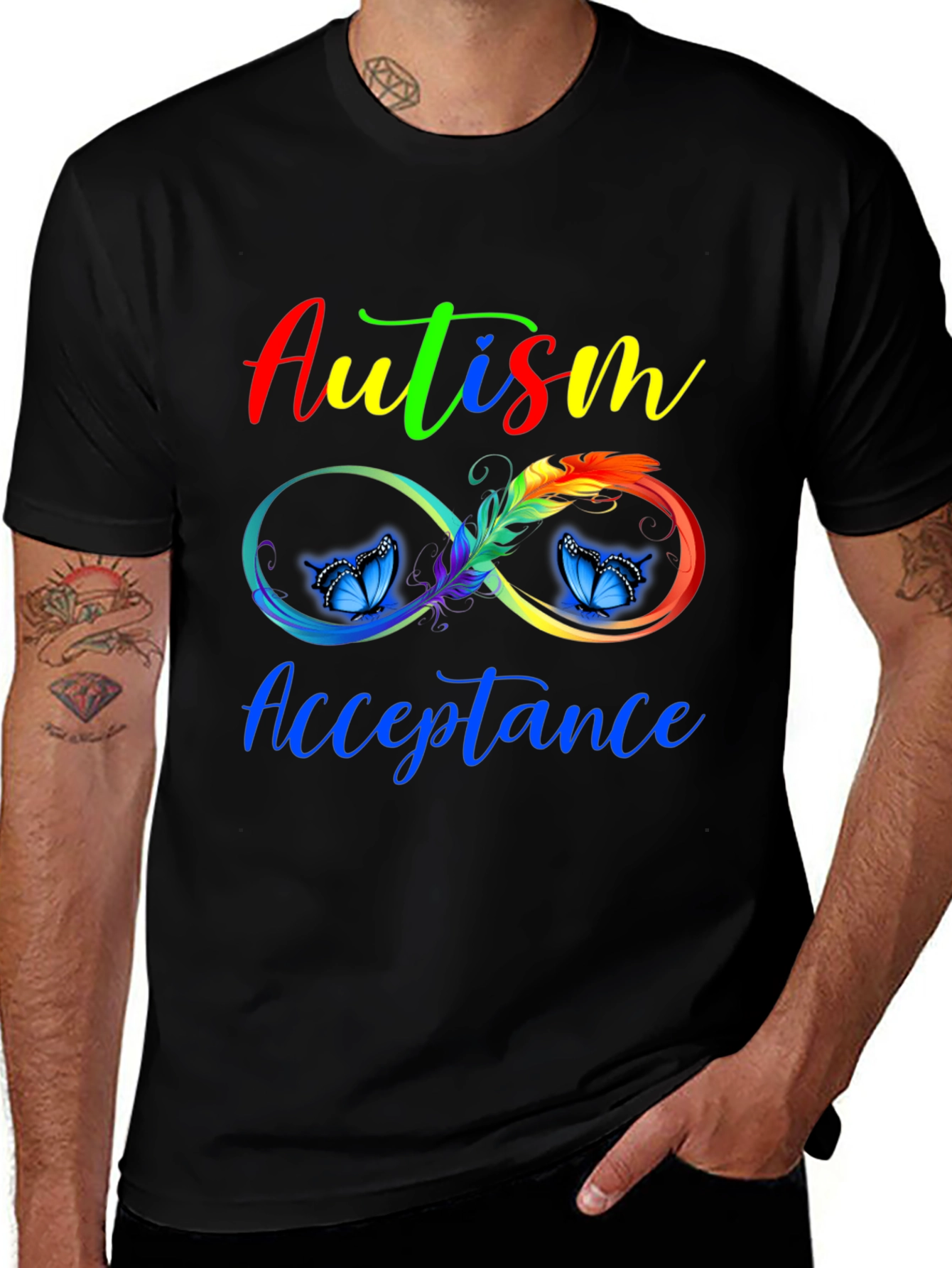 Autism Acceptance Infinity Butterfly Graphic Tee