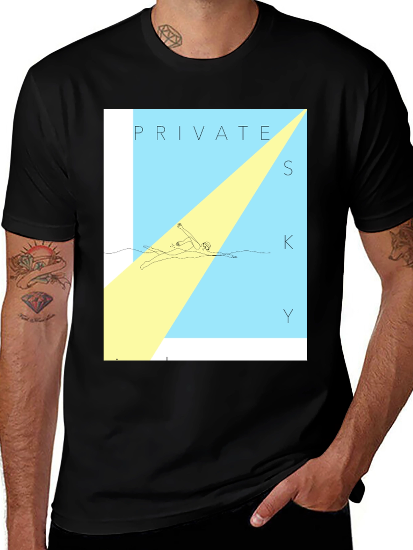 Variant 4 of Private Sky Graphic Tee - Stylish Crew Neck T-Shirt