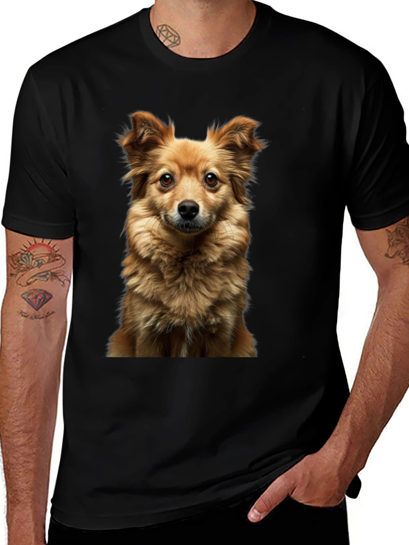 Variant 26 of Dog Breed Graphic Print Black T-Shirt