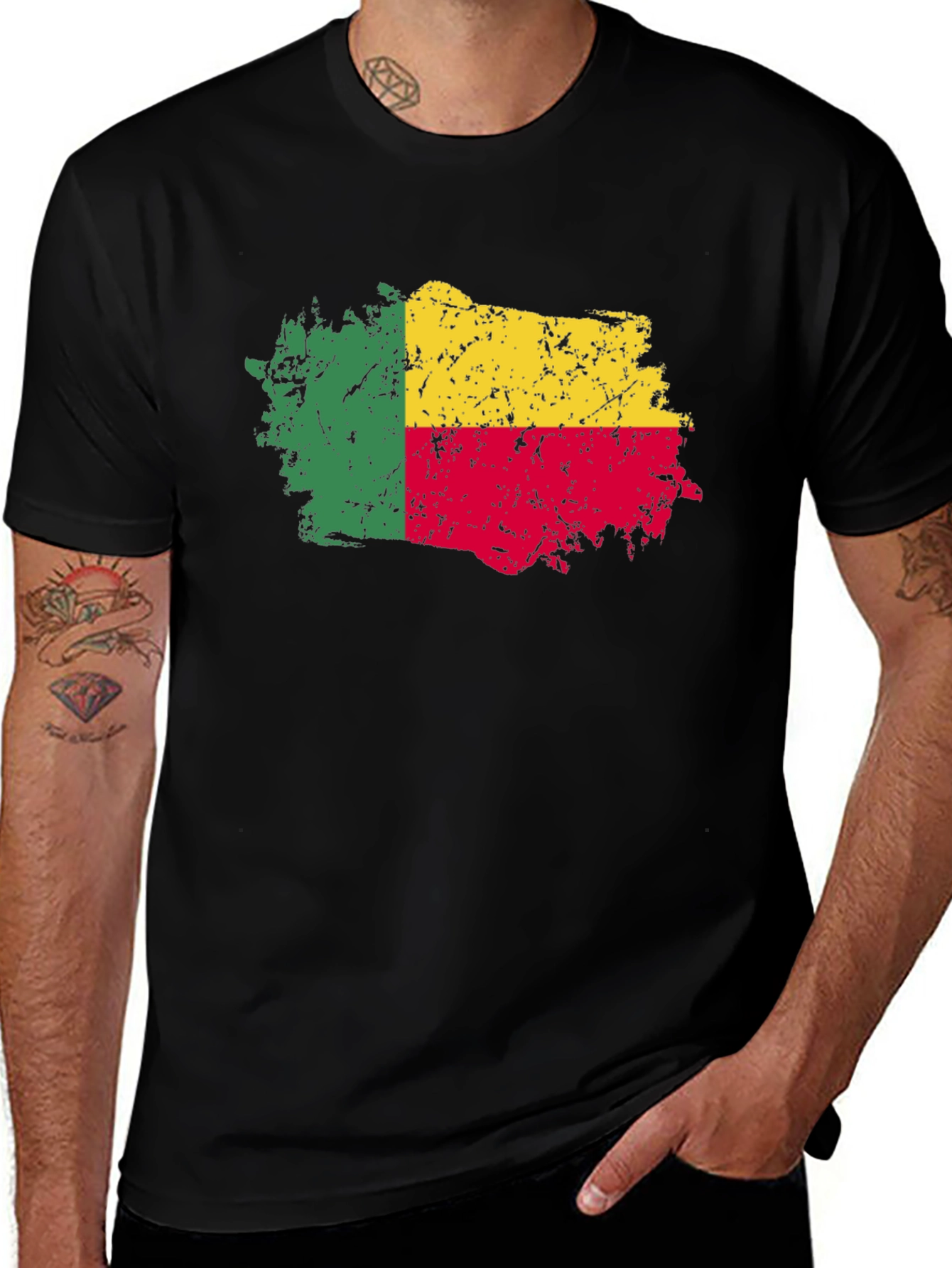 Benin Flag Grunge T-Shirt - Show Your Pride