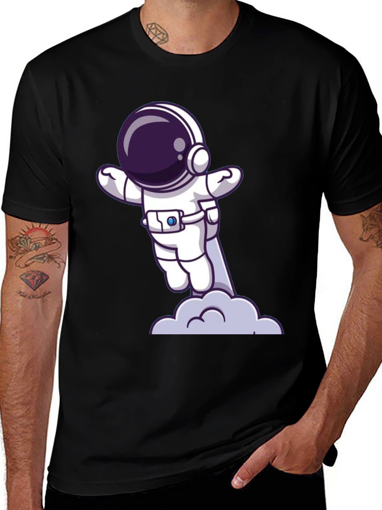 Variant 16 of Astronaut Blastoff Black T-Shirt