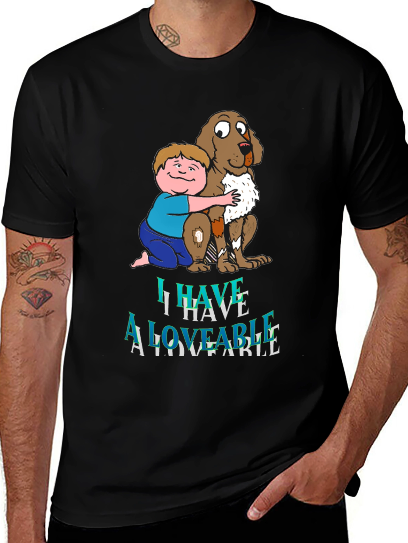 Variant 11 of Boy & Dog 'A Loveable' Graphic T-Shirt