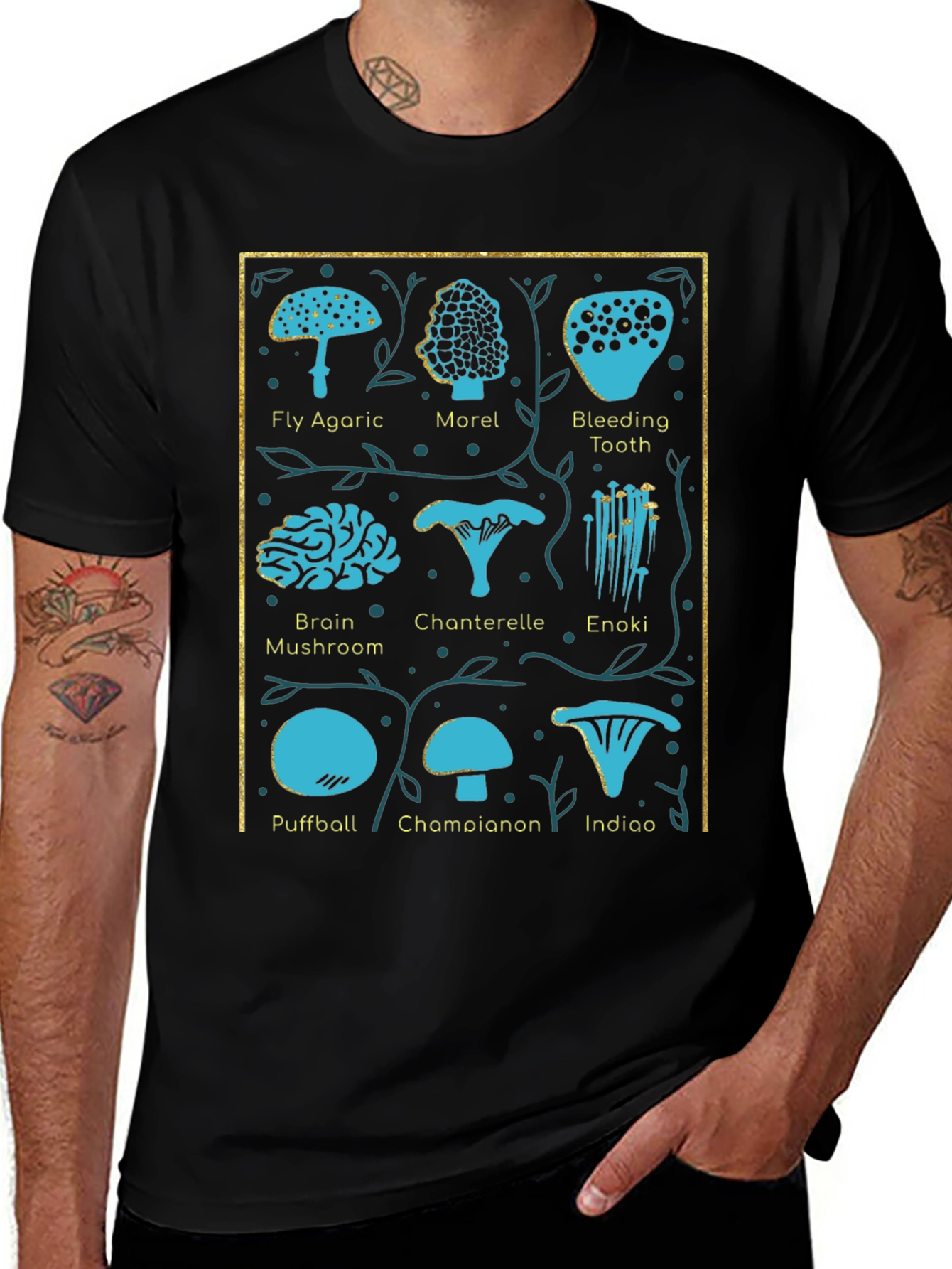 Variant 24 of Mushroom Identification Chart T-Shirt