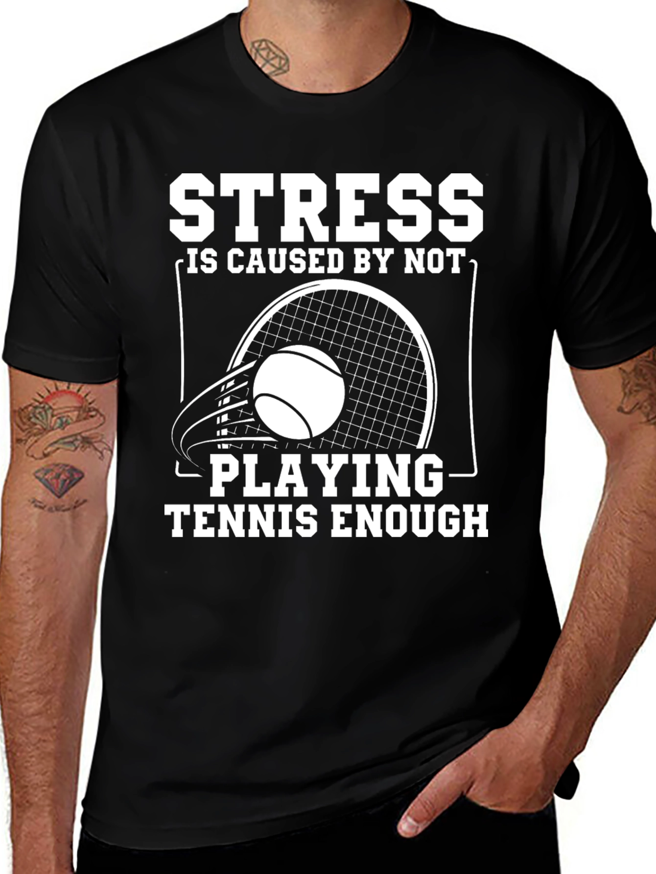 Variant 20 of Stress Tennis T-Shirt: Funny Player Tee
