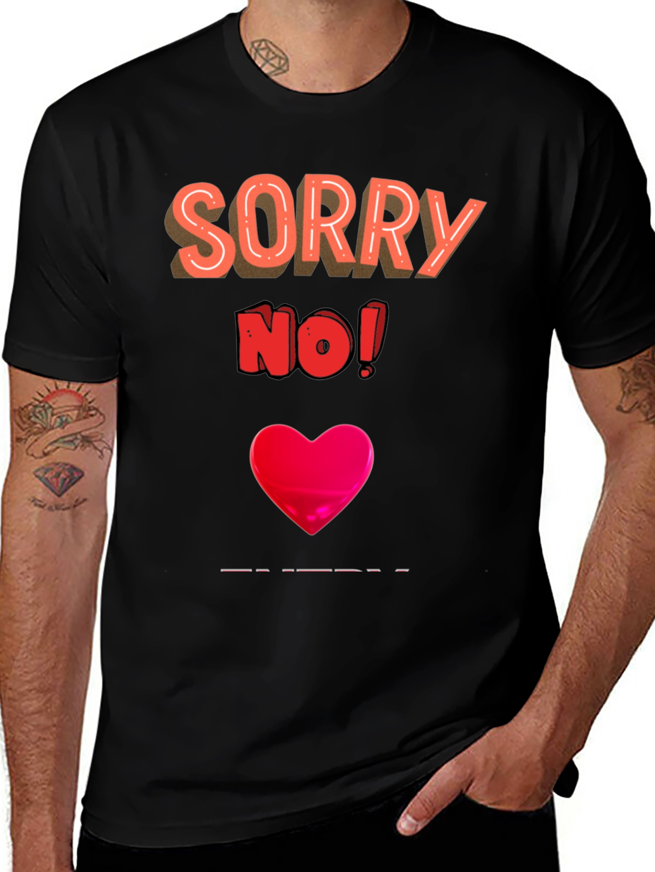 Black Sorry No! Graphic Tee main image
