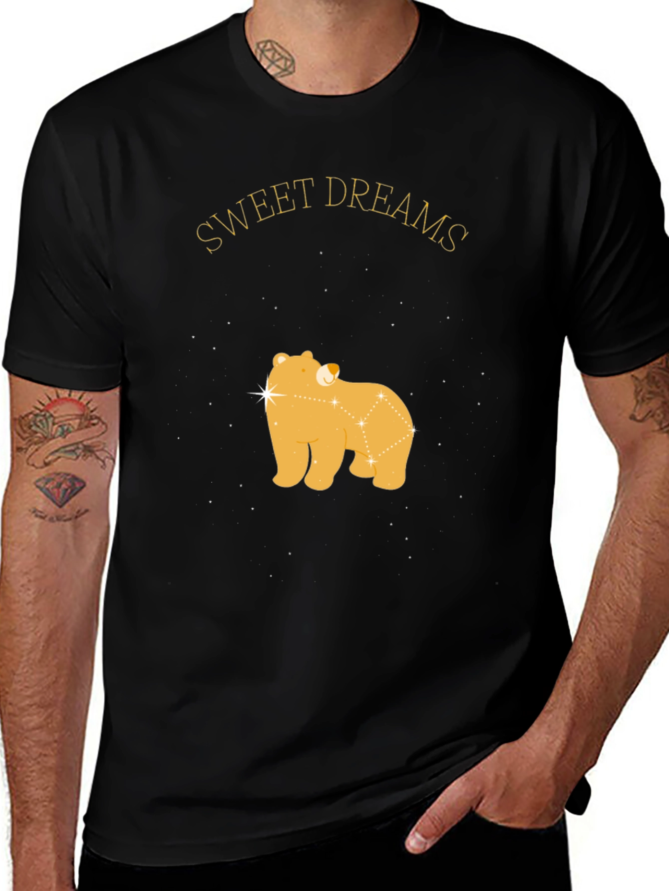 Variant 10 of Sweet Dreams Bear Constellation Black T-Shirt