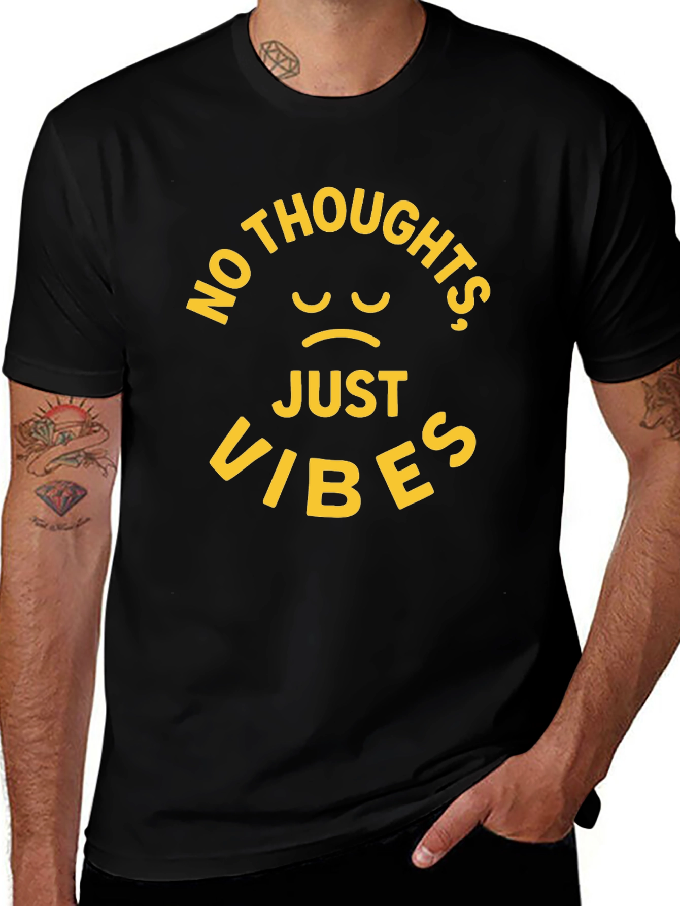 Variant 22 of No Thoughts, Just Vibes Black T-Shirt