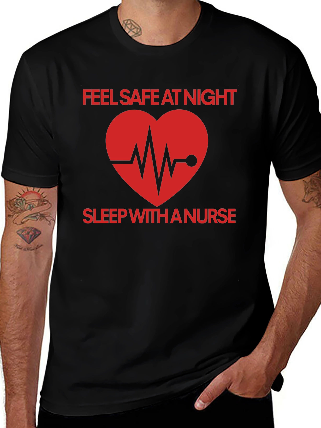 Variant 24 of Feel Safe at Night Nurse T-Shirt