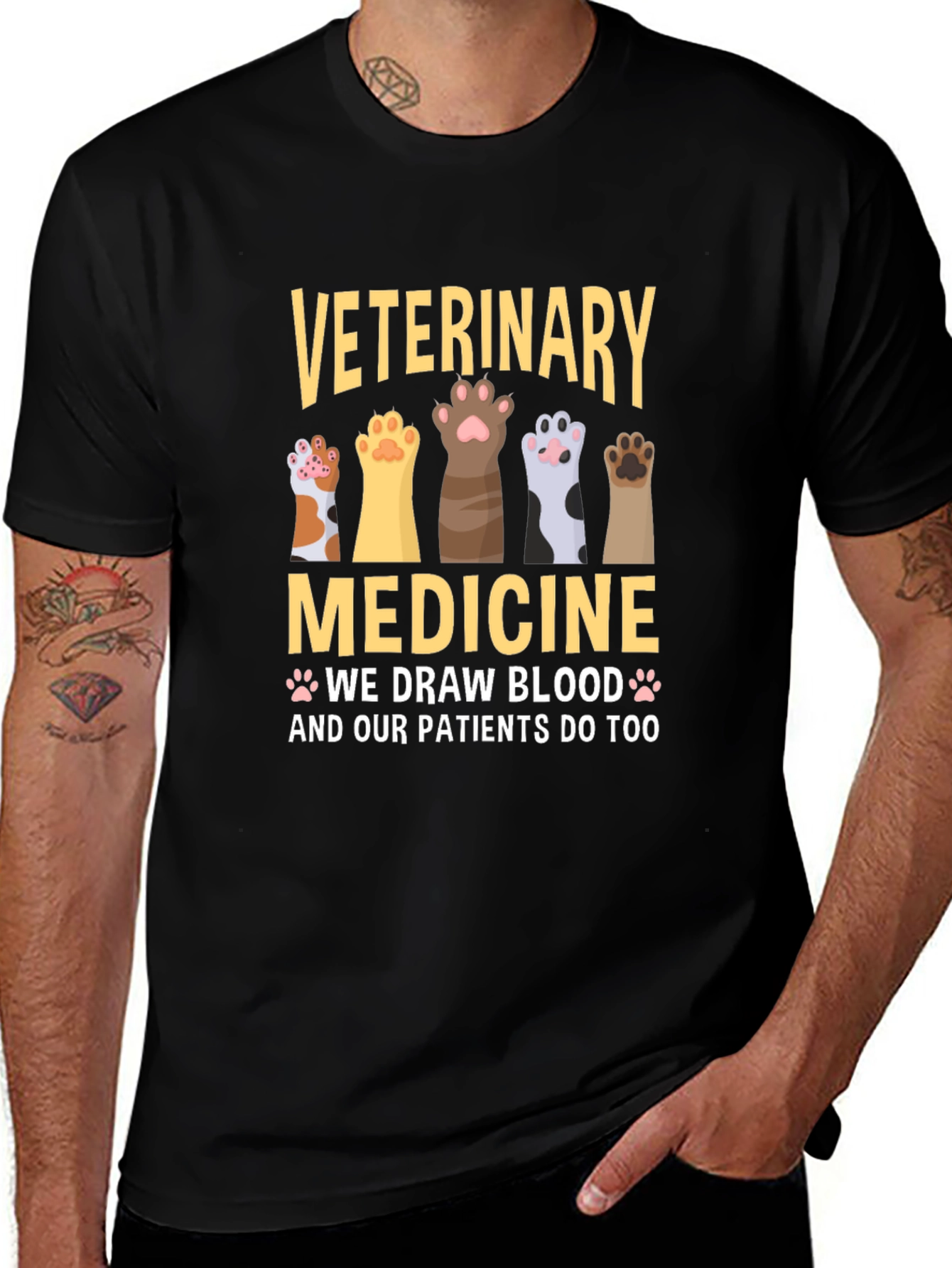 Variant 4 of Veterinary Medicine Paw Print T-Shirt