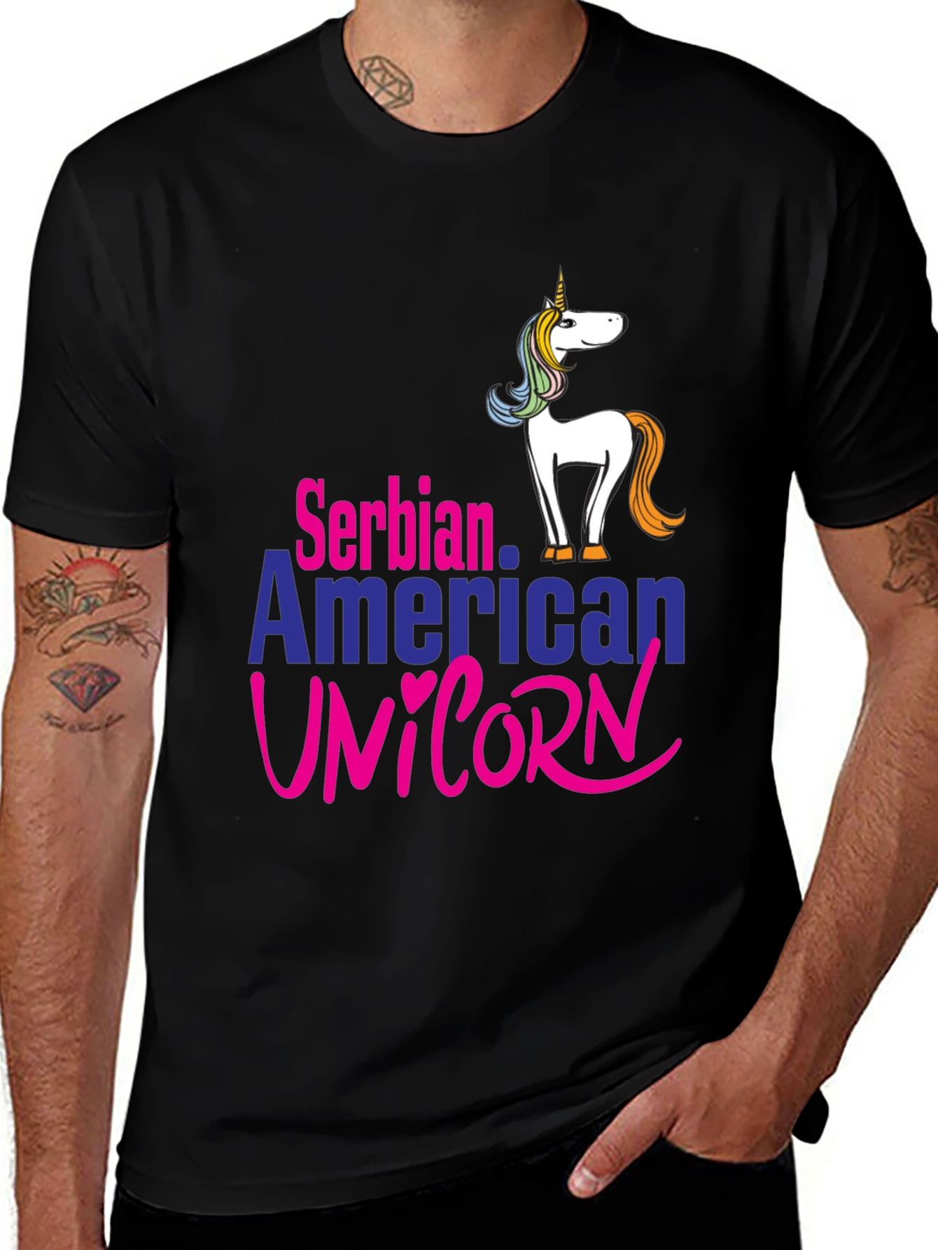 Serbian American Unicorn T-Shirt