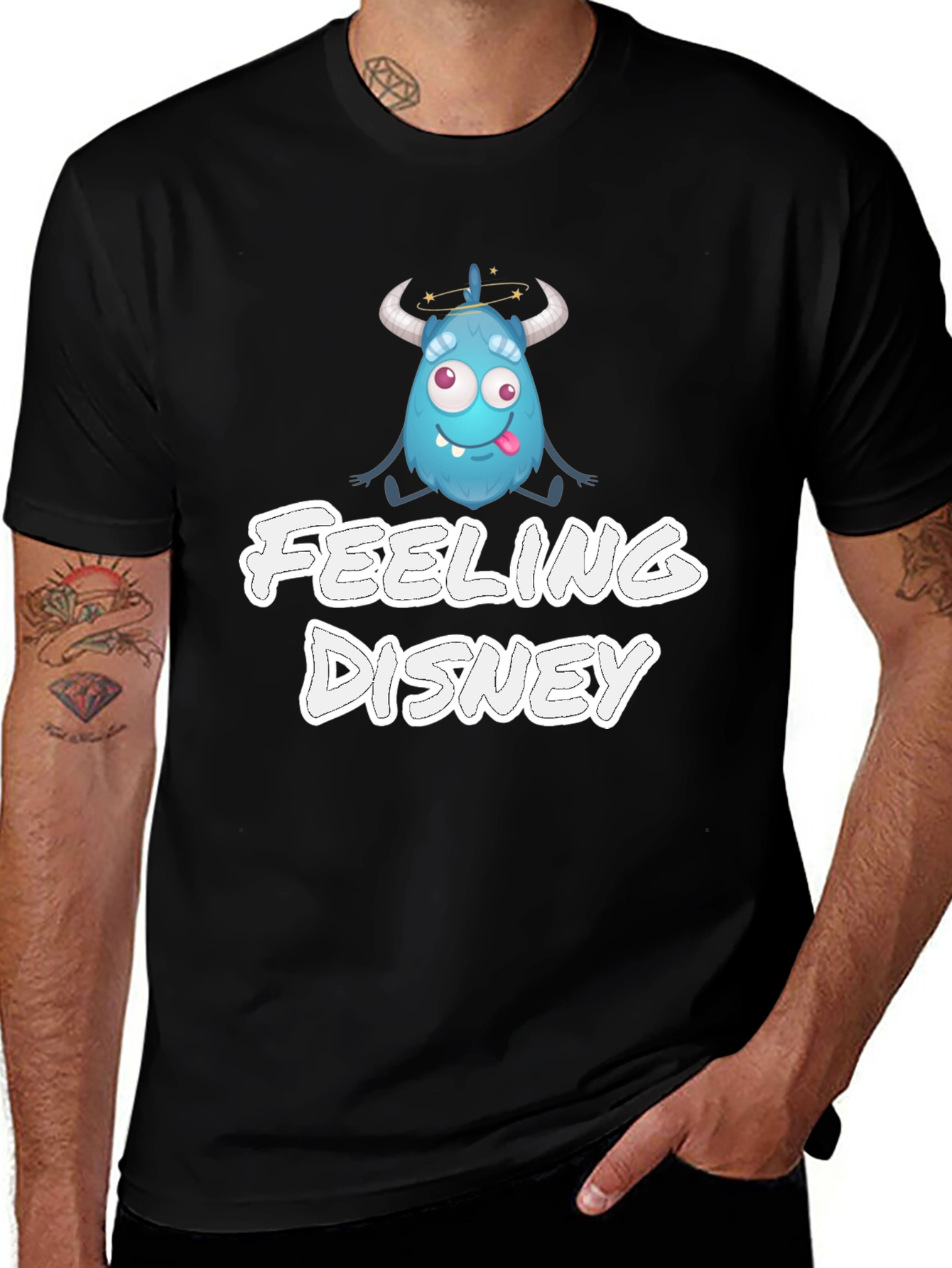 Feeling Disney Tee - Cartoon Monster Graphic Shirt