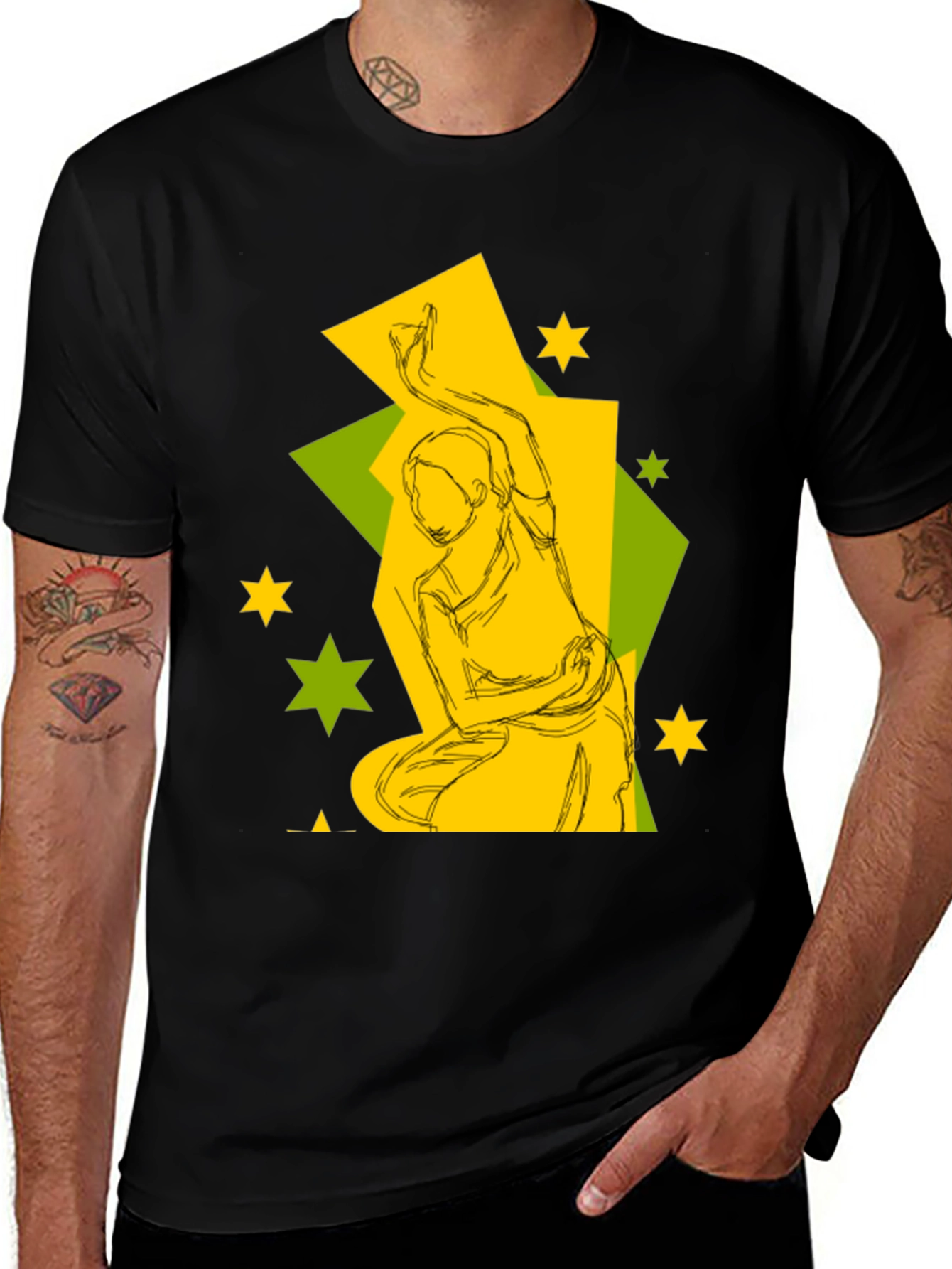 Variant 22 of Abstract Dance Graphic T-Shirt - Stylish Men's Tee