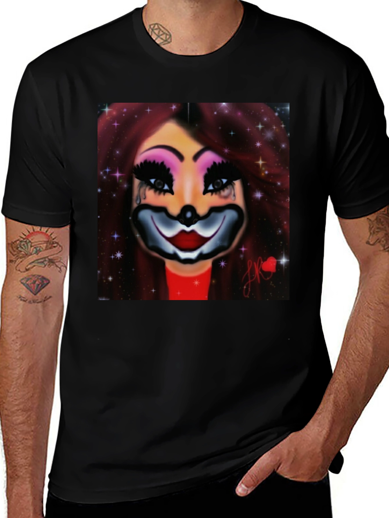 Variant 5 of Clown Woman Graphic Tee - Stylish Comfort