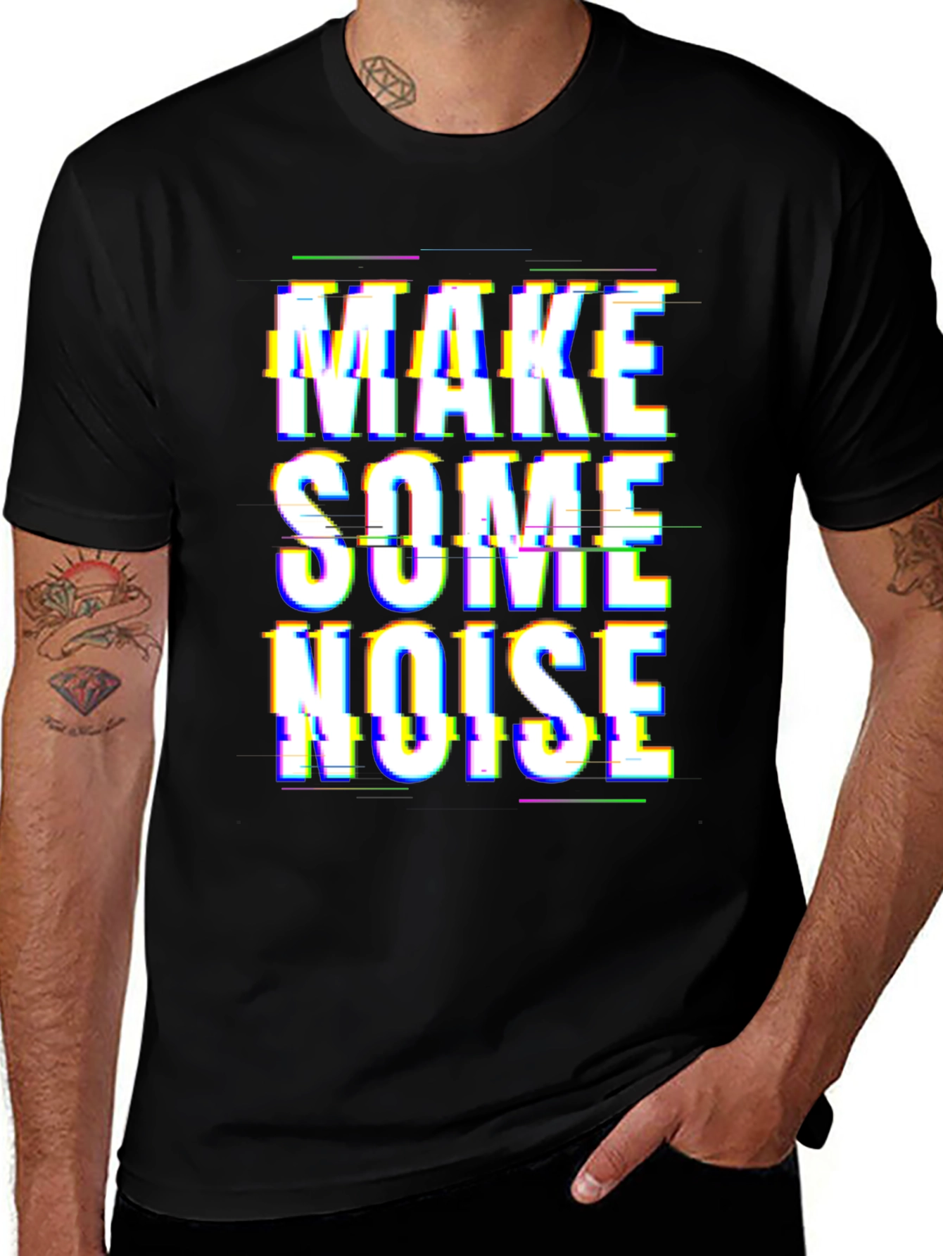 Variant 24 of Make Some Noise Graphic Tee - Black T-Shirt