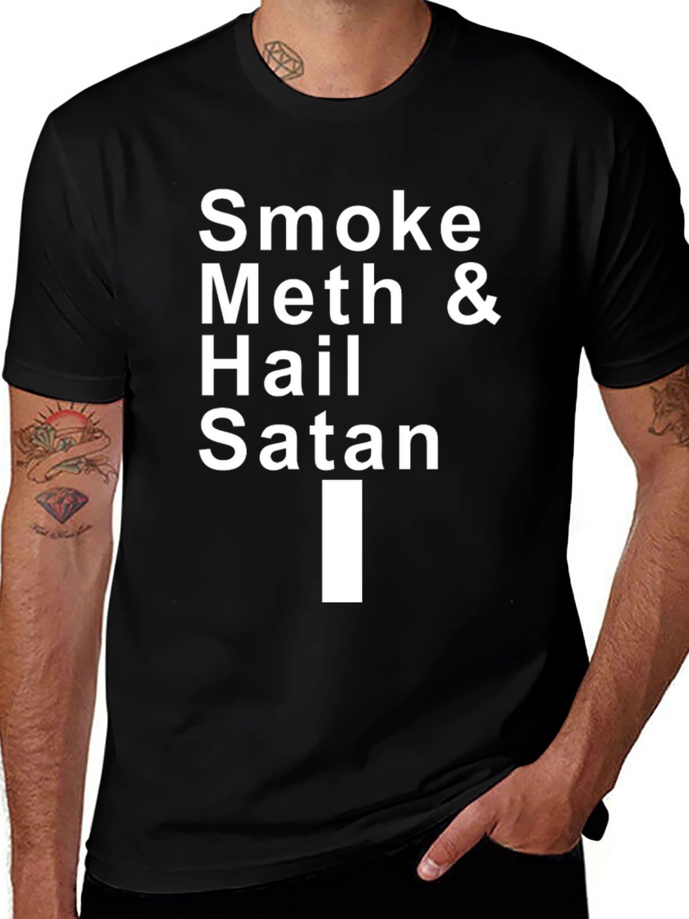 Variant 21 of Smoke Meth & Hail Satan T-Shirt - Edgy Graphic Tee