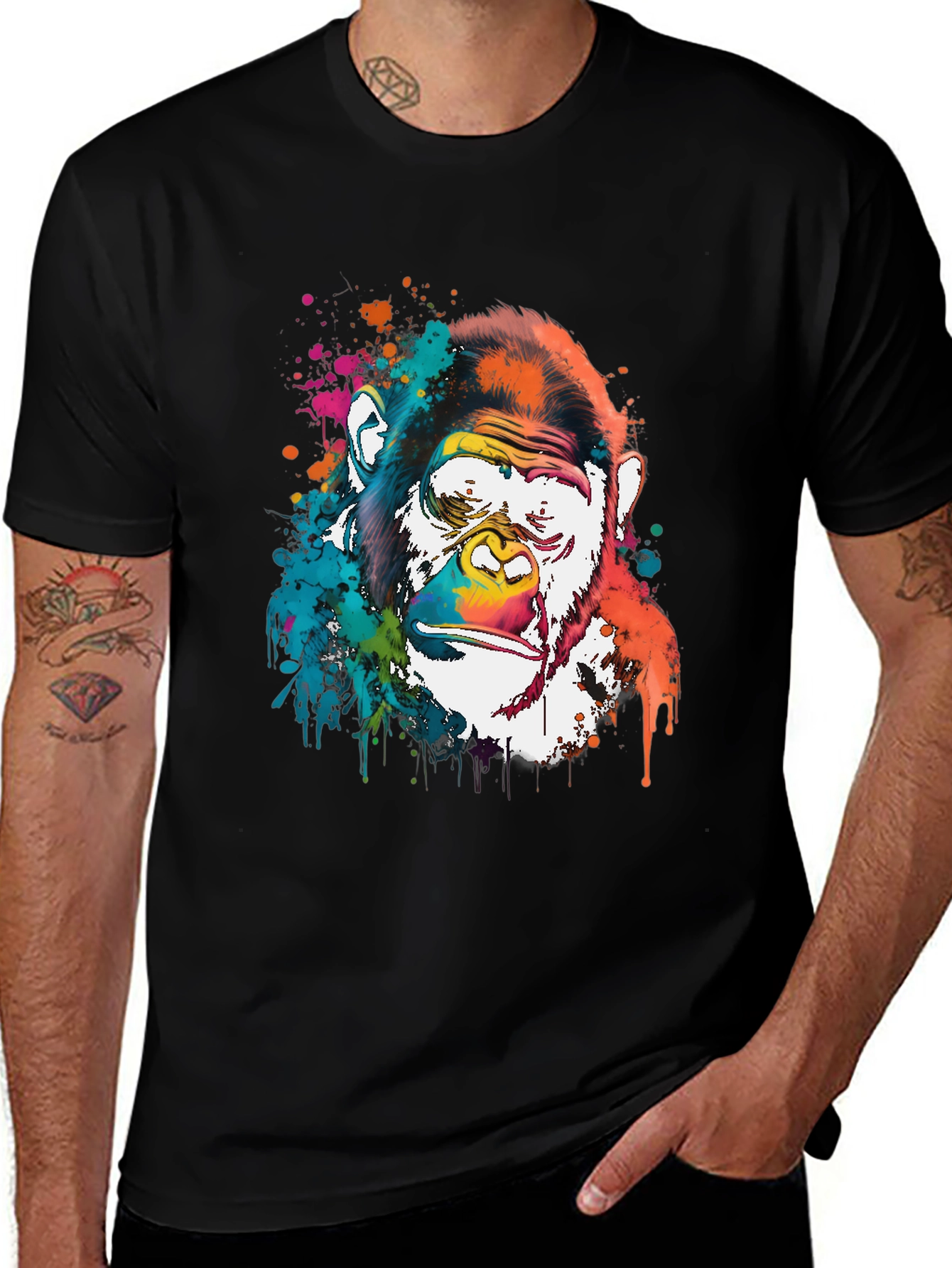 Variant 20 of Colorful Gorilla Graphic Print Men's T-Shirt