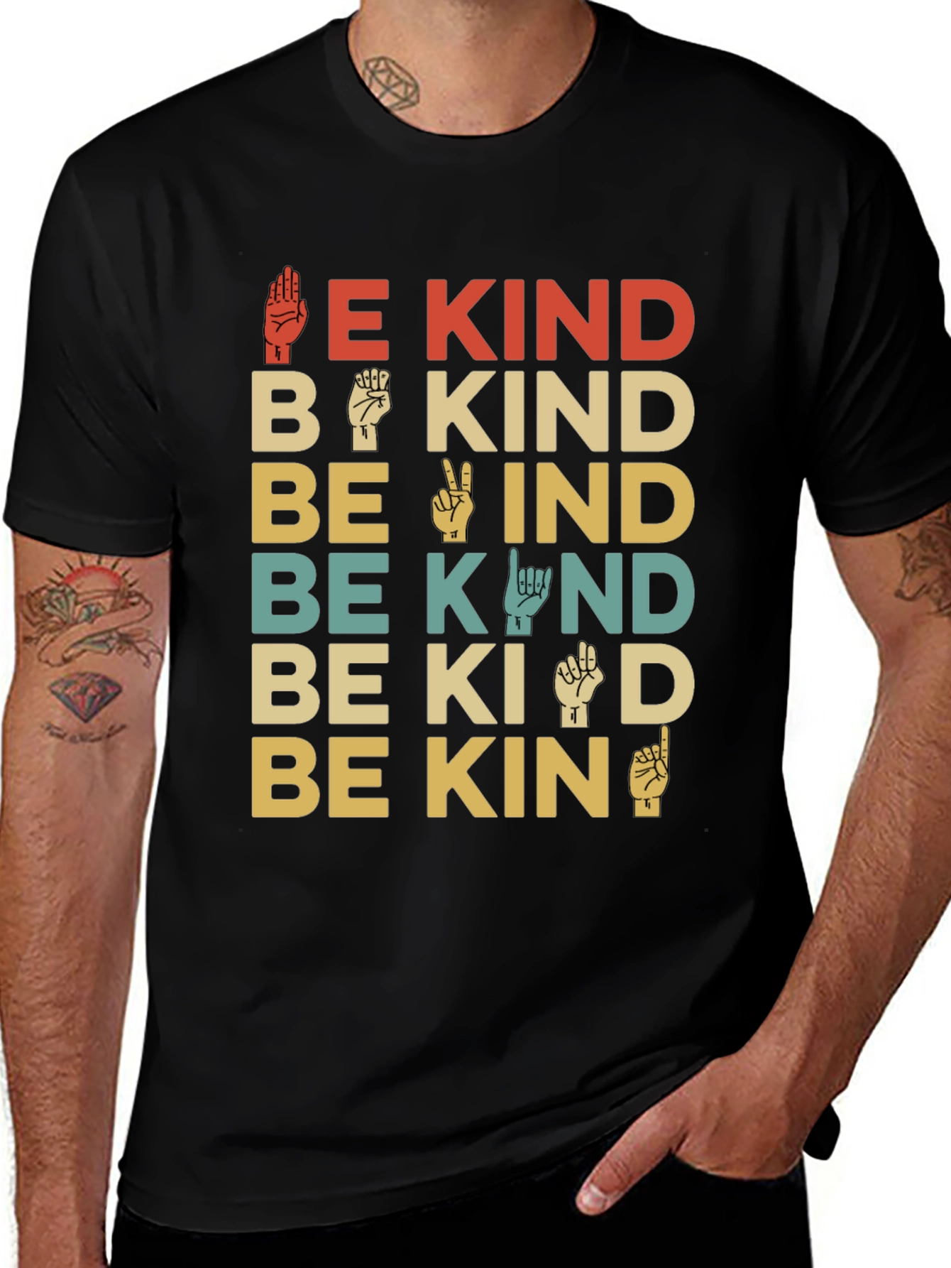 Variant 16 of Be Kind Sign Language T-Shirt