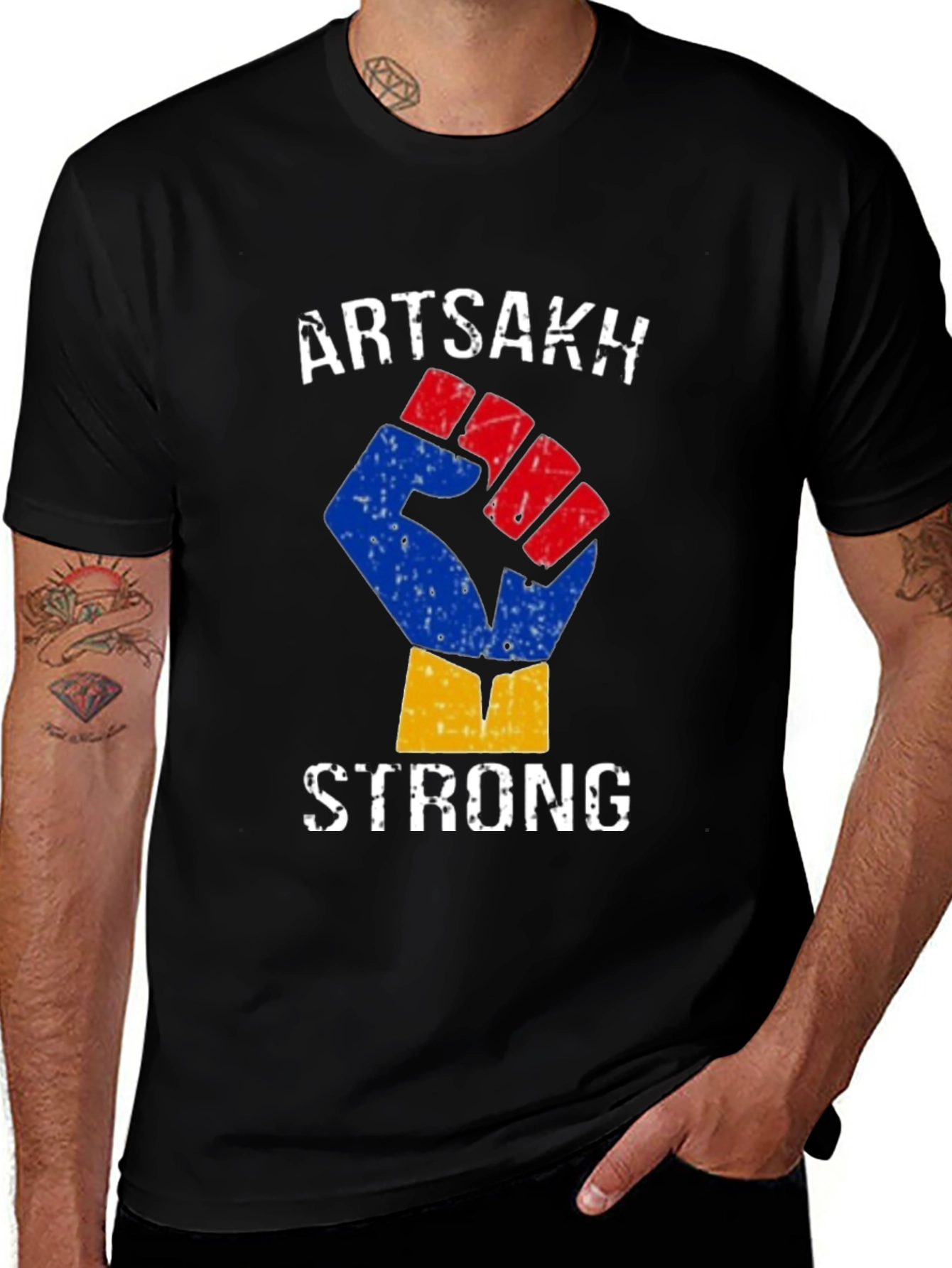 Artsakh Strong T-Shirt - Raised Fist Design