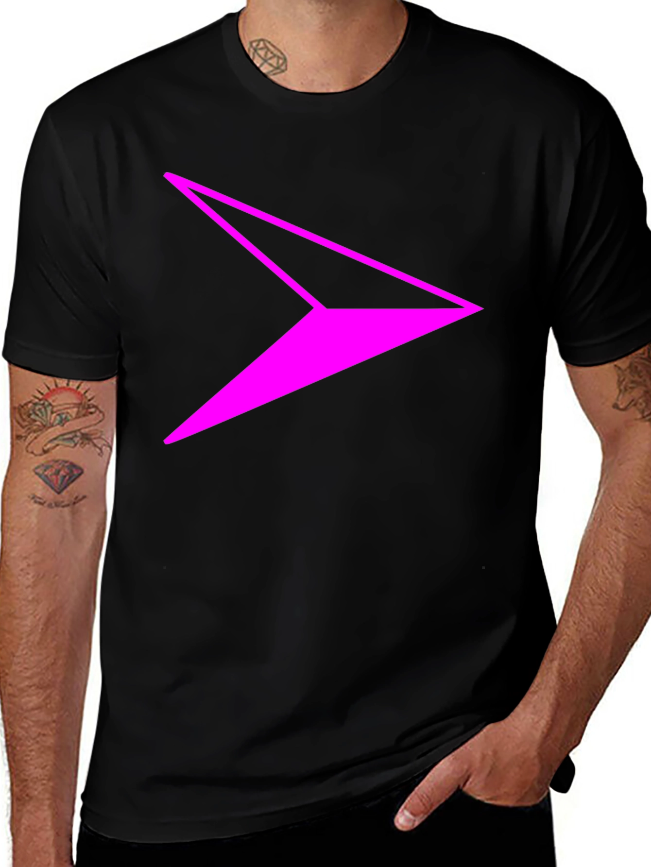 Variant 4 of Modern Arrow Graphic Tee - Casual Black T-Shirt