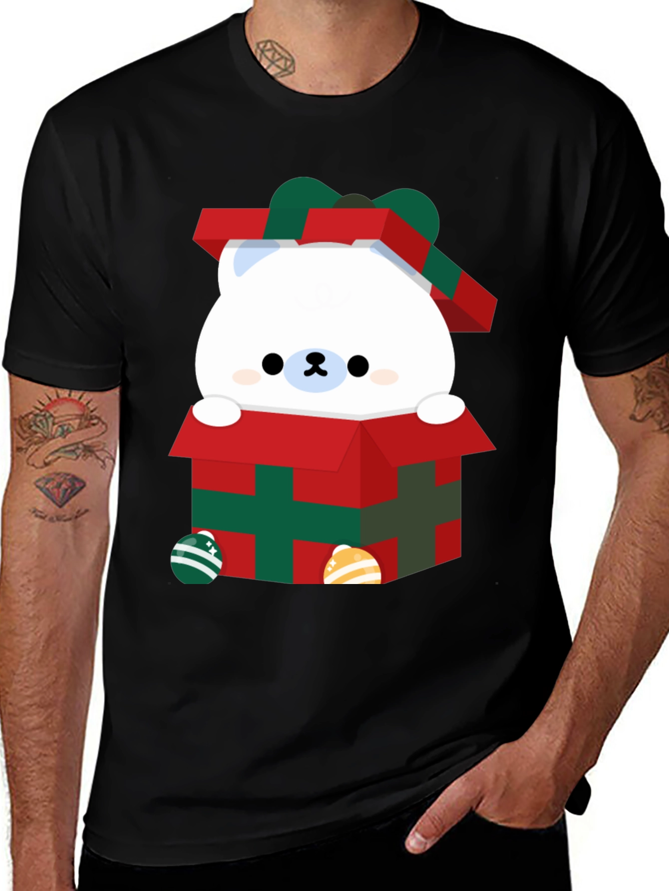 Cute Bear in Gift Box Graphic Tee