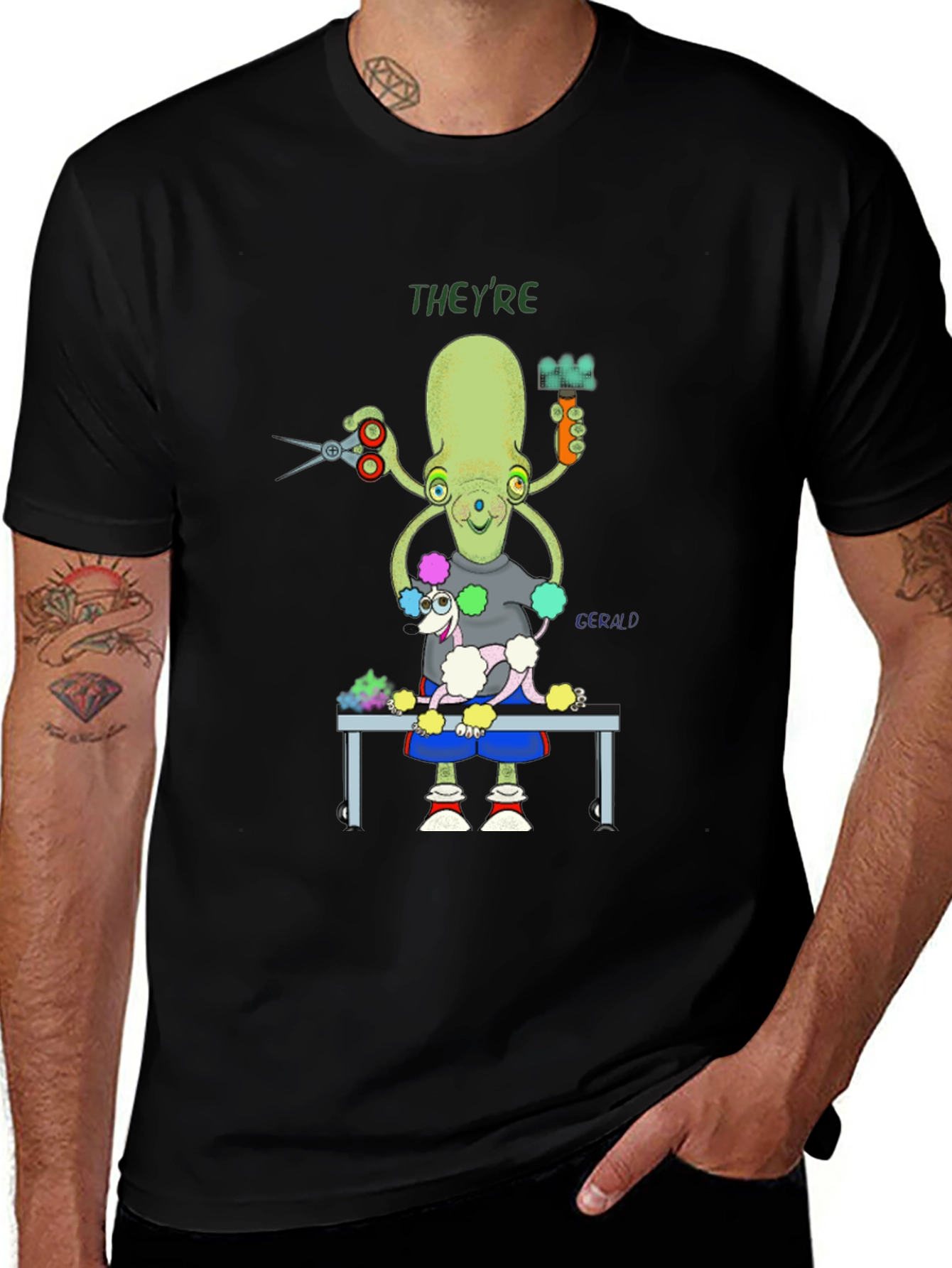 Variant 20 of Octopus Dog Groomer Graphic T-Shirt