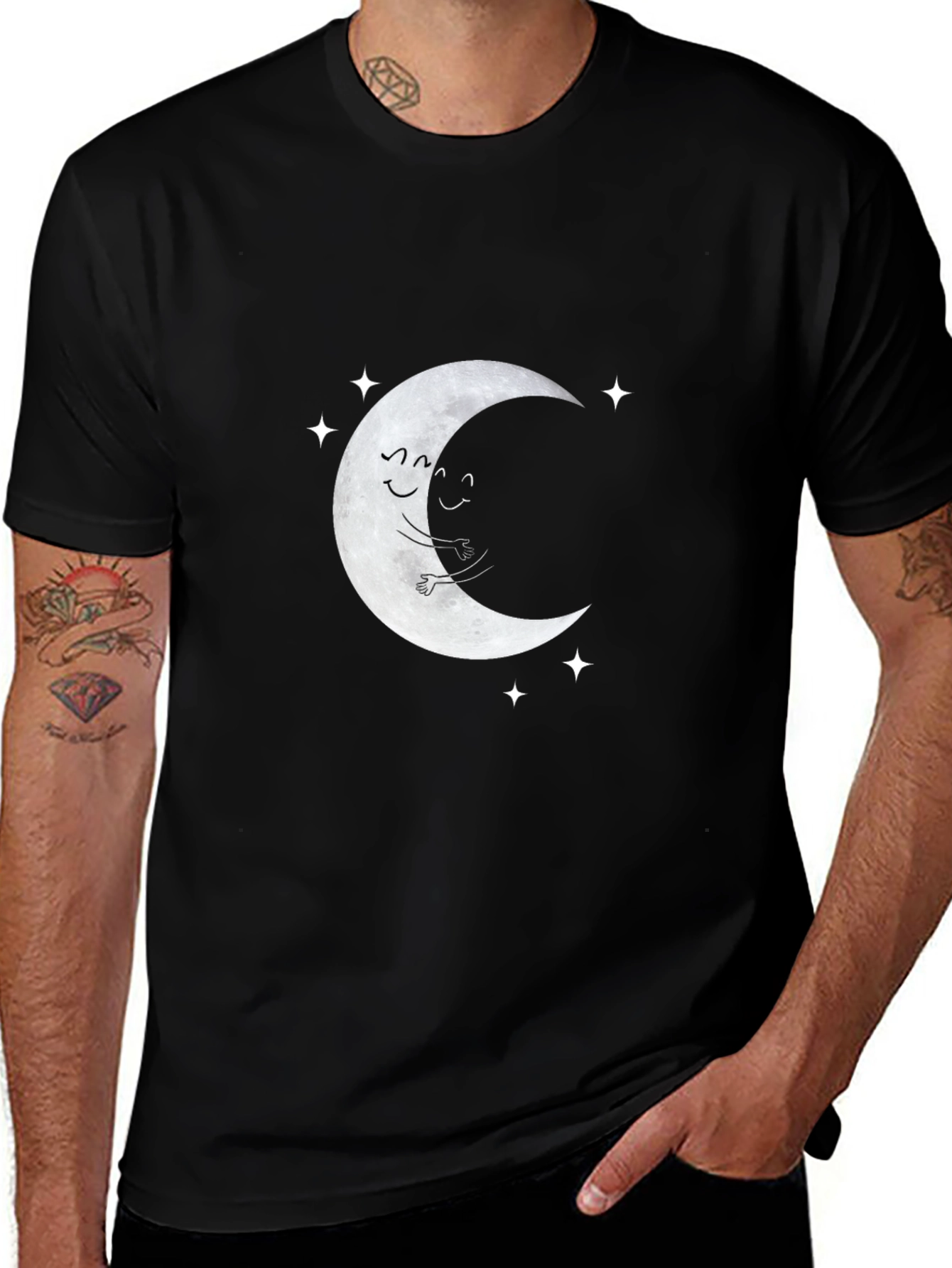 Variant 21 of Cute Moon Hug Graphic T-Shirt