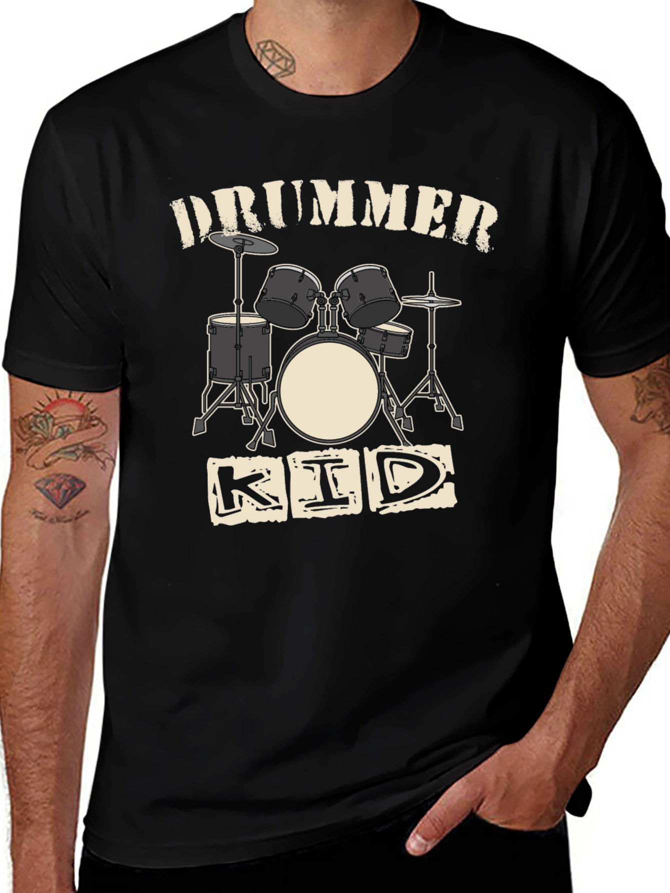 Variant 25 of Drummer Kid Black Graphic T-Shirt