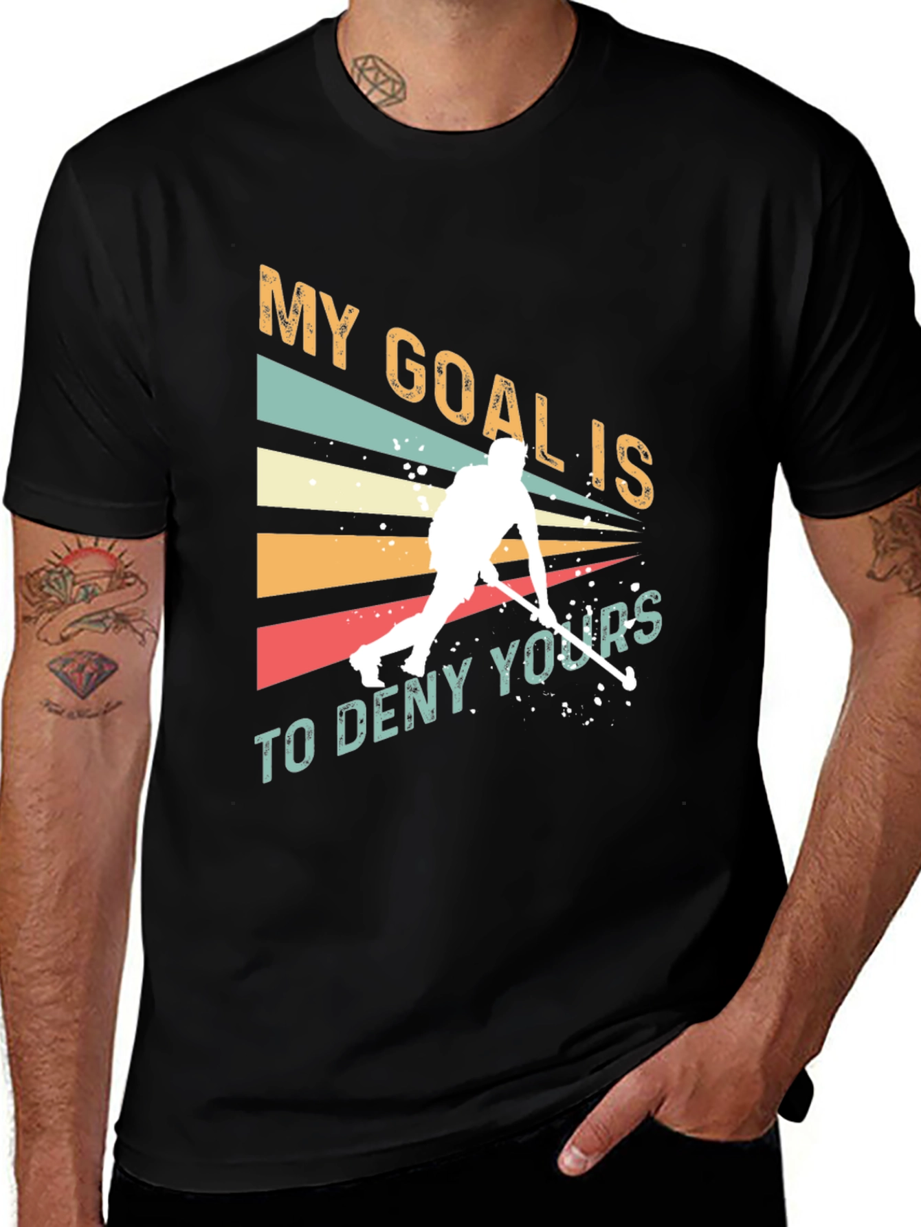 Variant 19 of Hockey Goal T-Shirt - Retro Style Graphic Tee