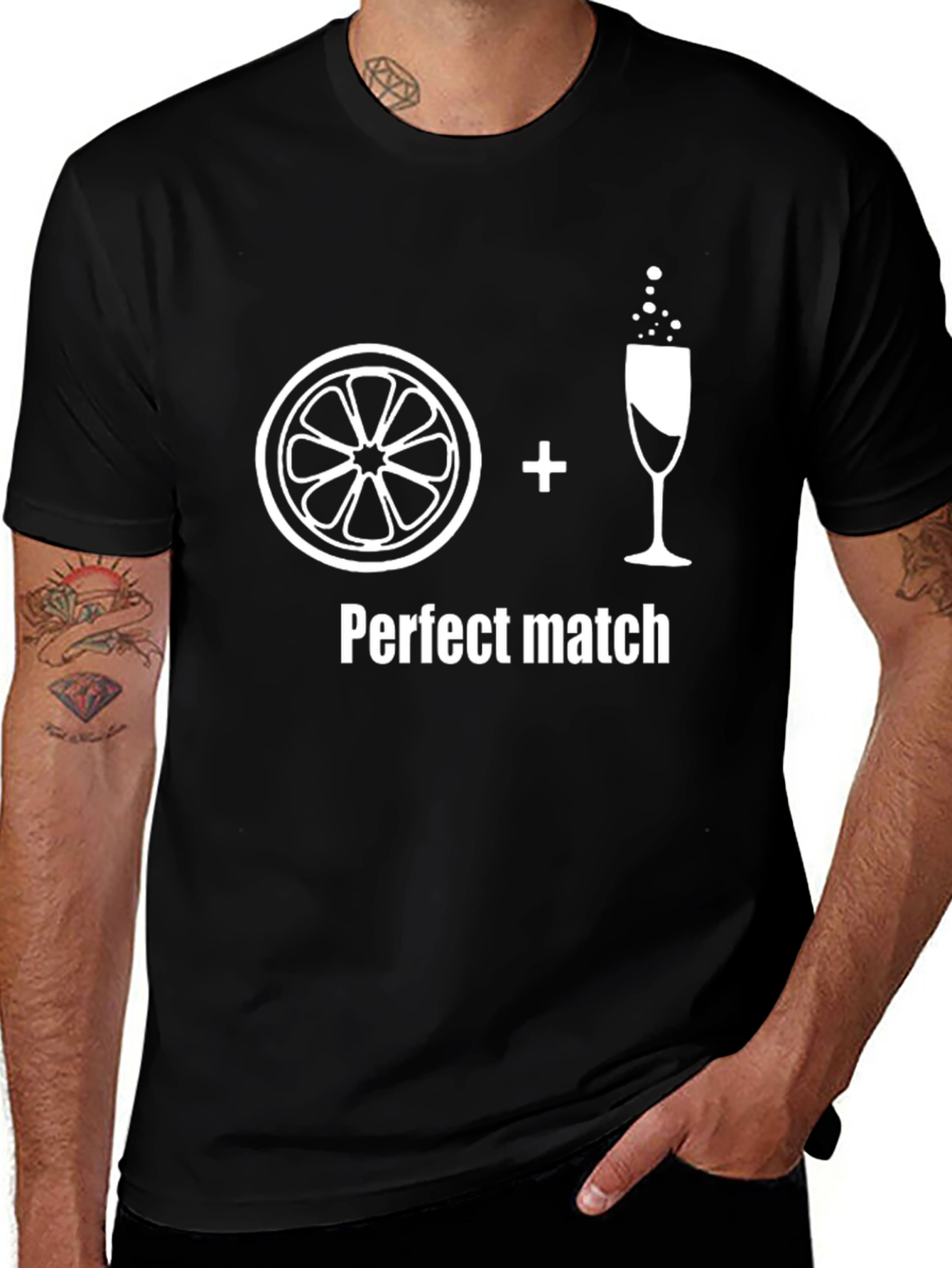 Variant 21 of Perfect Match Graphic T-Shirt - Black