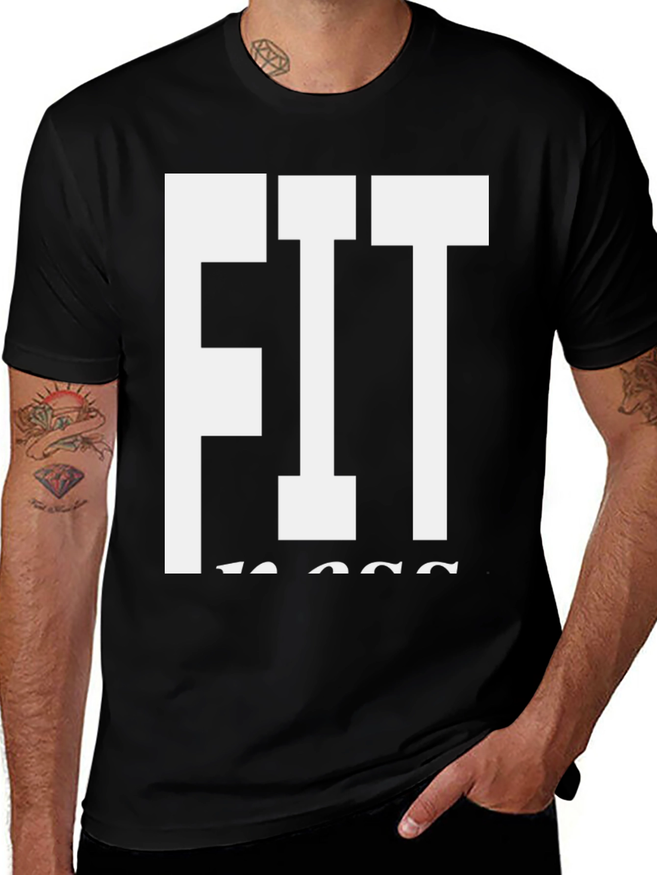 FIT T-Shirt Black Cotton Graphic Tee