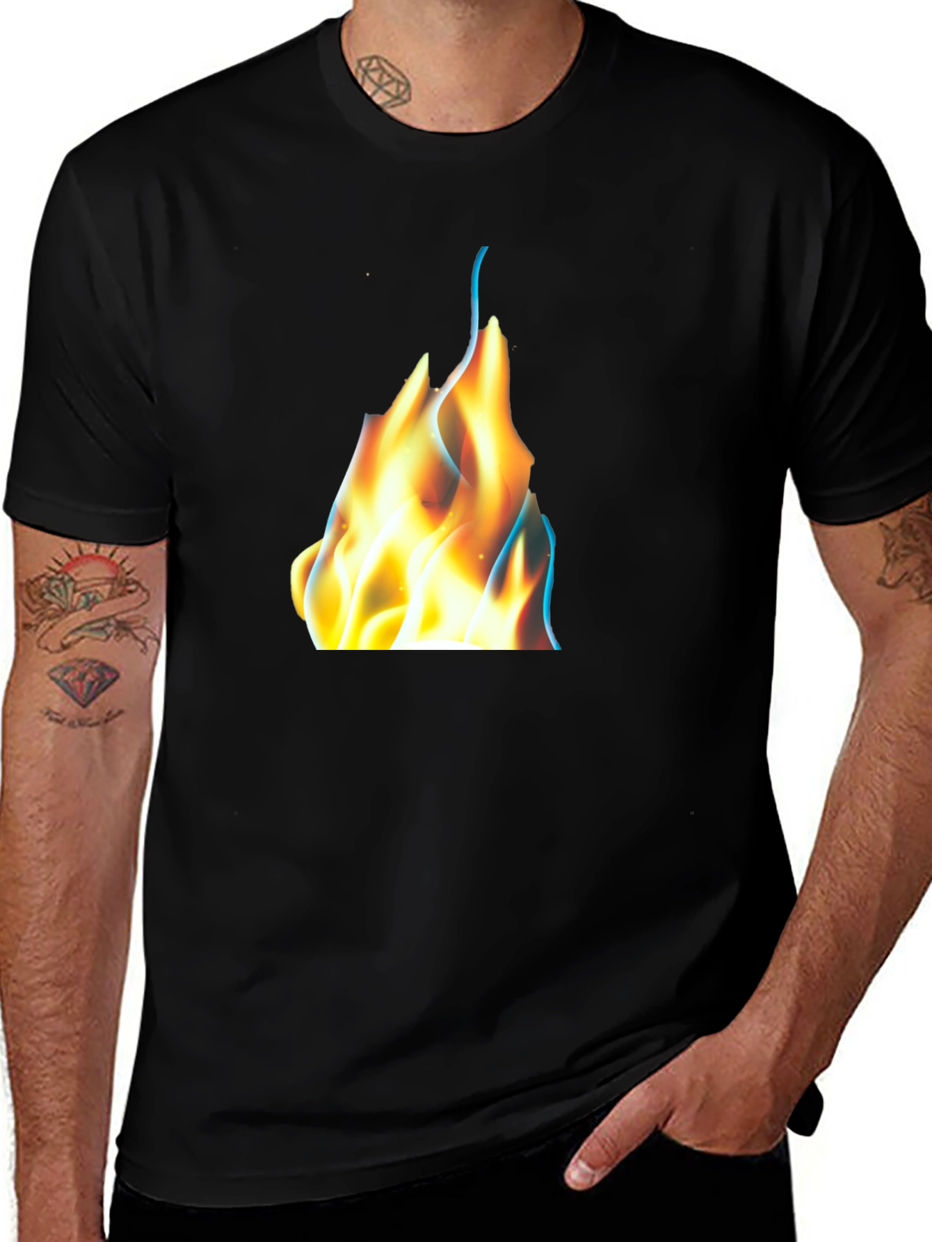 Variant 22 of Flame Graphic Black T-Shirt