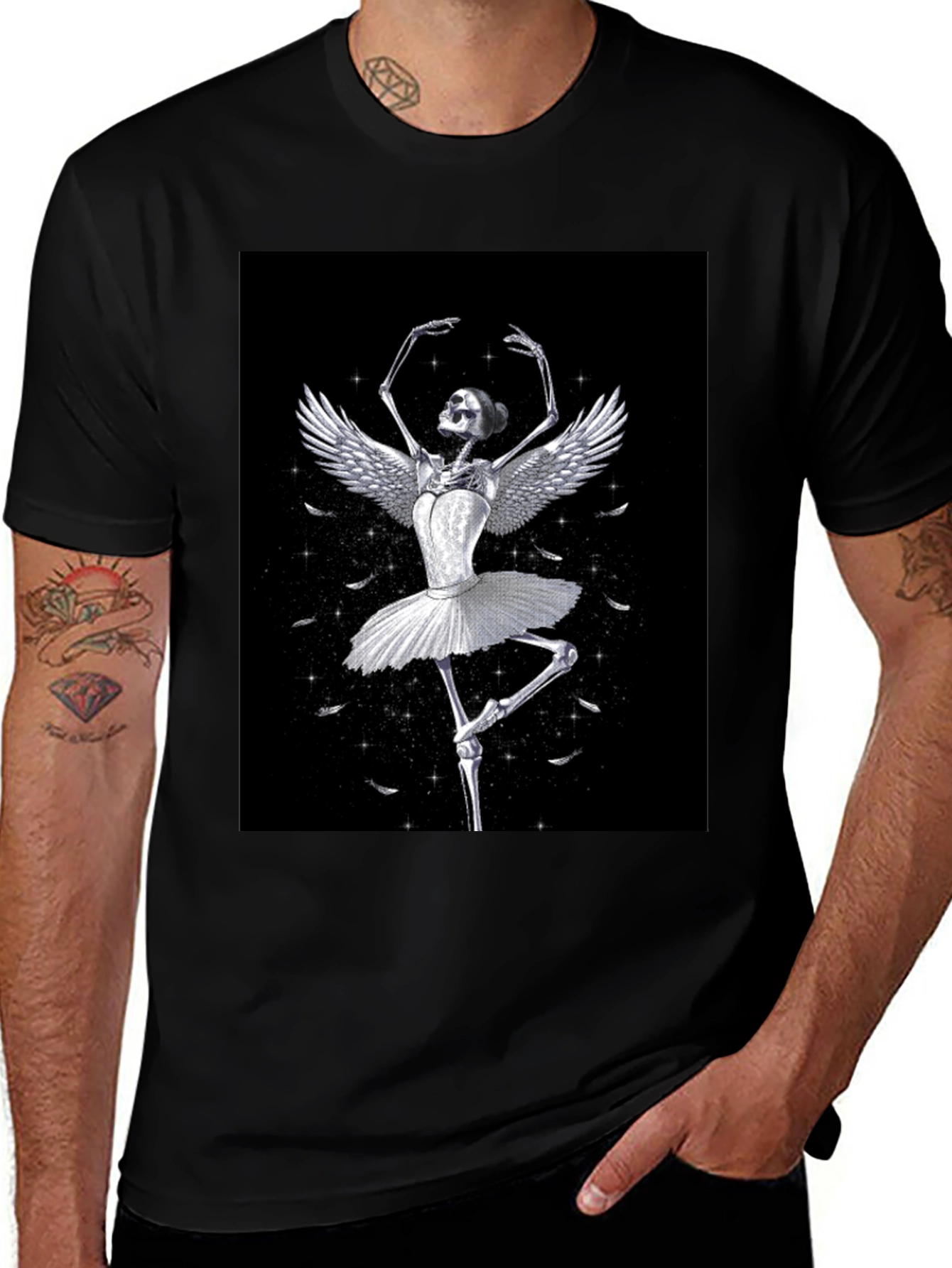 Variant 16 of Skeleton Ballerina Graphic Tee - Dark Humor Fashion