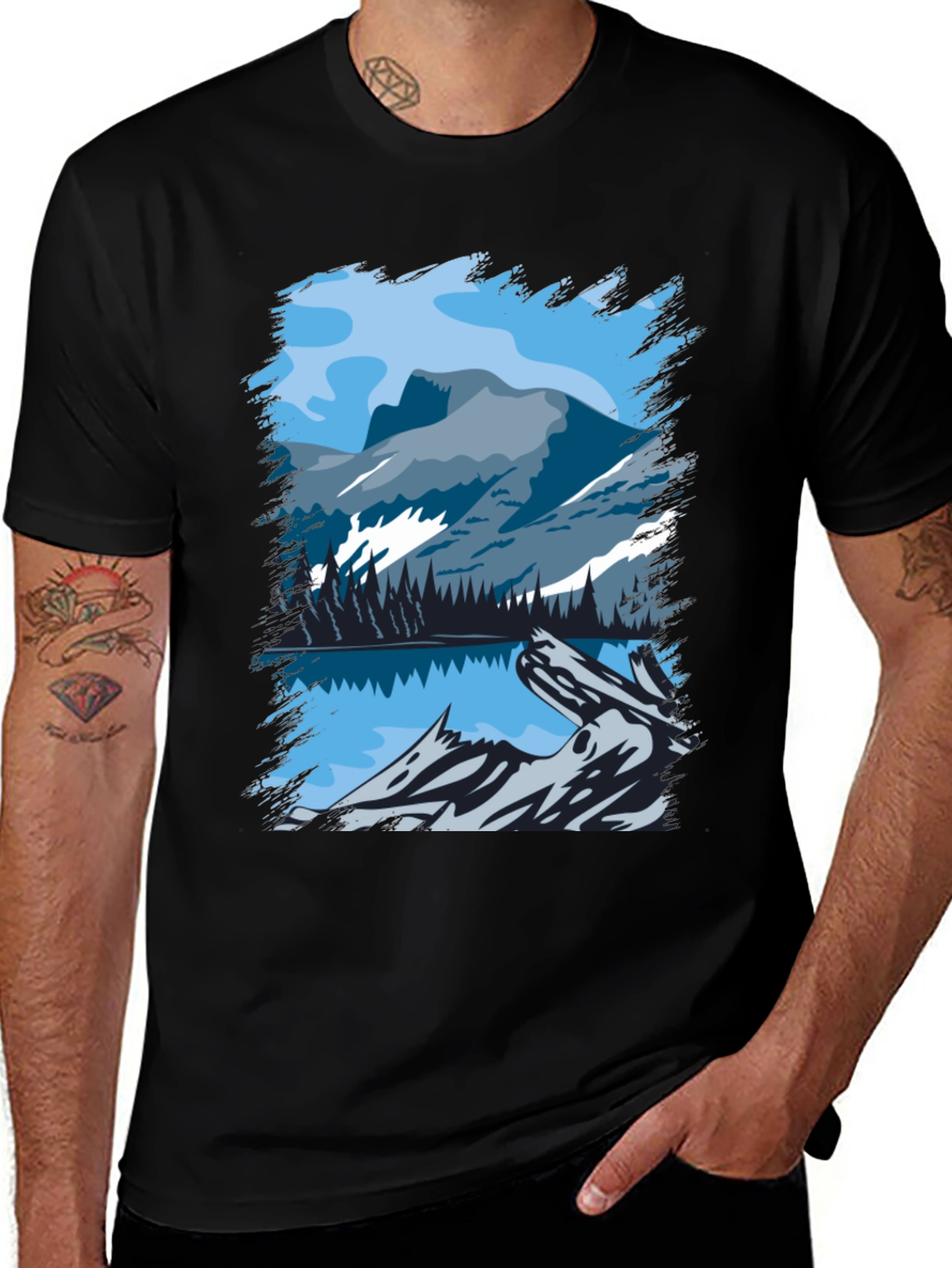 Variant 23 of Mountain Lake Graphic Tee - Nature Lover's T-Shirt