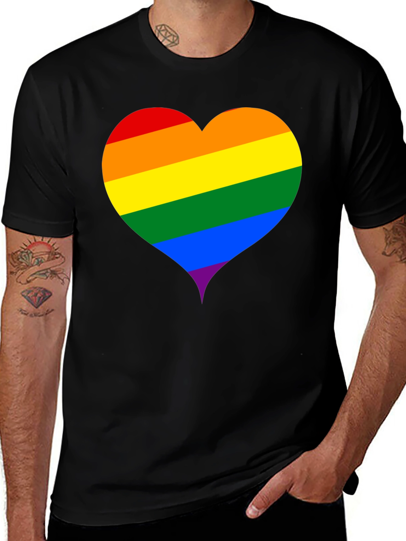Variant 19 of Pride Heart Tee - Black Unisex T-Shirt