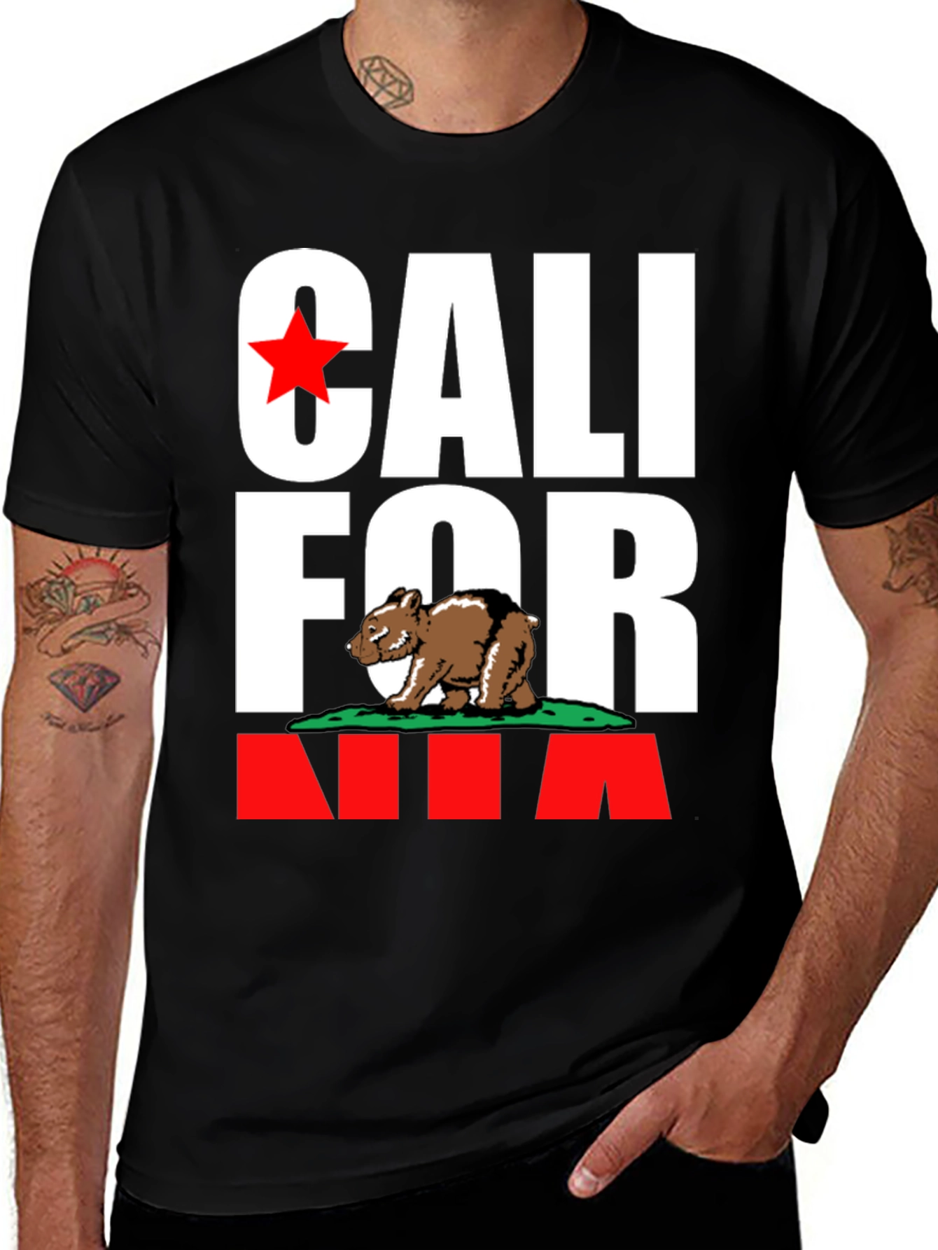 California Bear T-Shirt - Black Cali Pride Tee