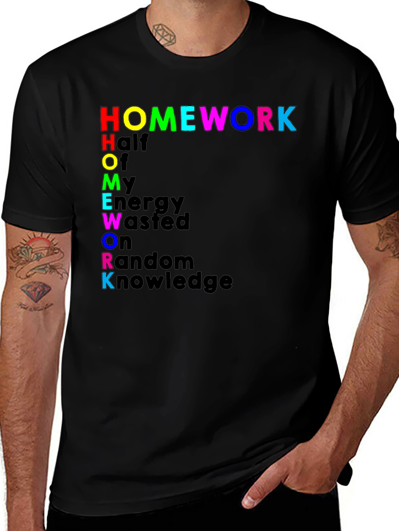 Variant 11 of Homework Rainbow Typography T-Shirt