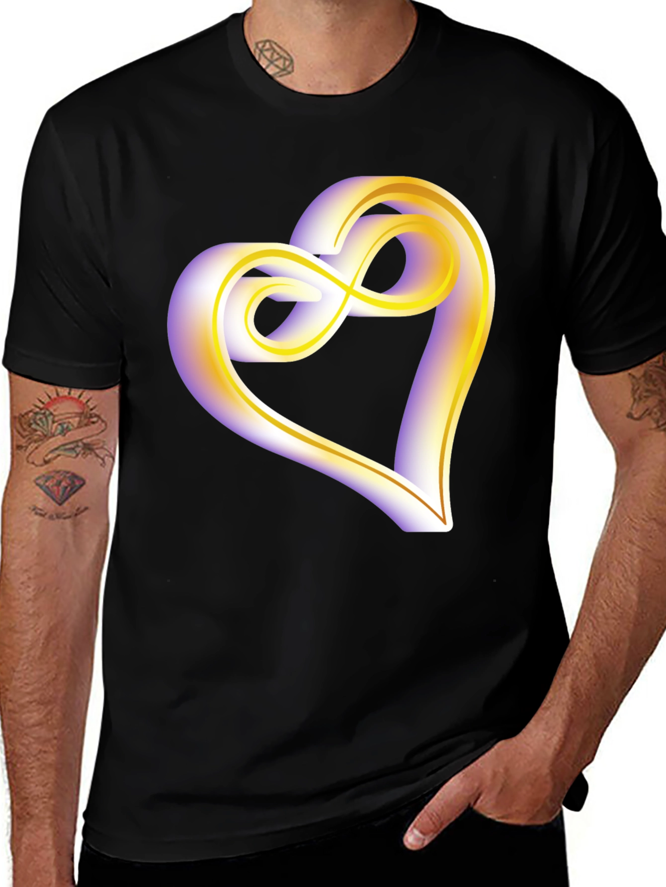 Variant 22 of Heart Infinity Symbol Graphic Tee - Soft Black Cotton