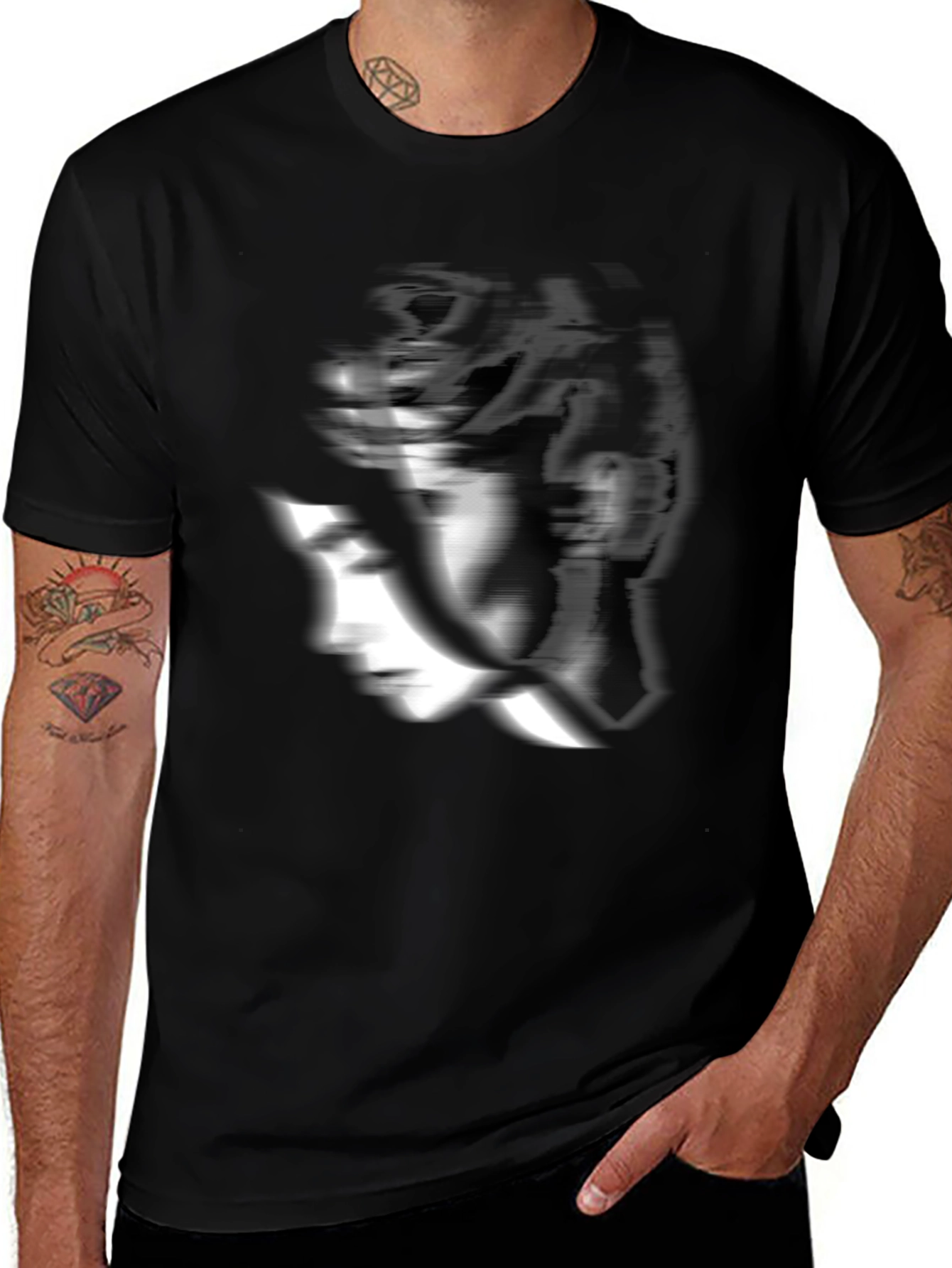 Abstract Portrait Black T-Shirt