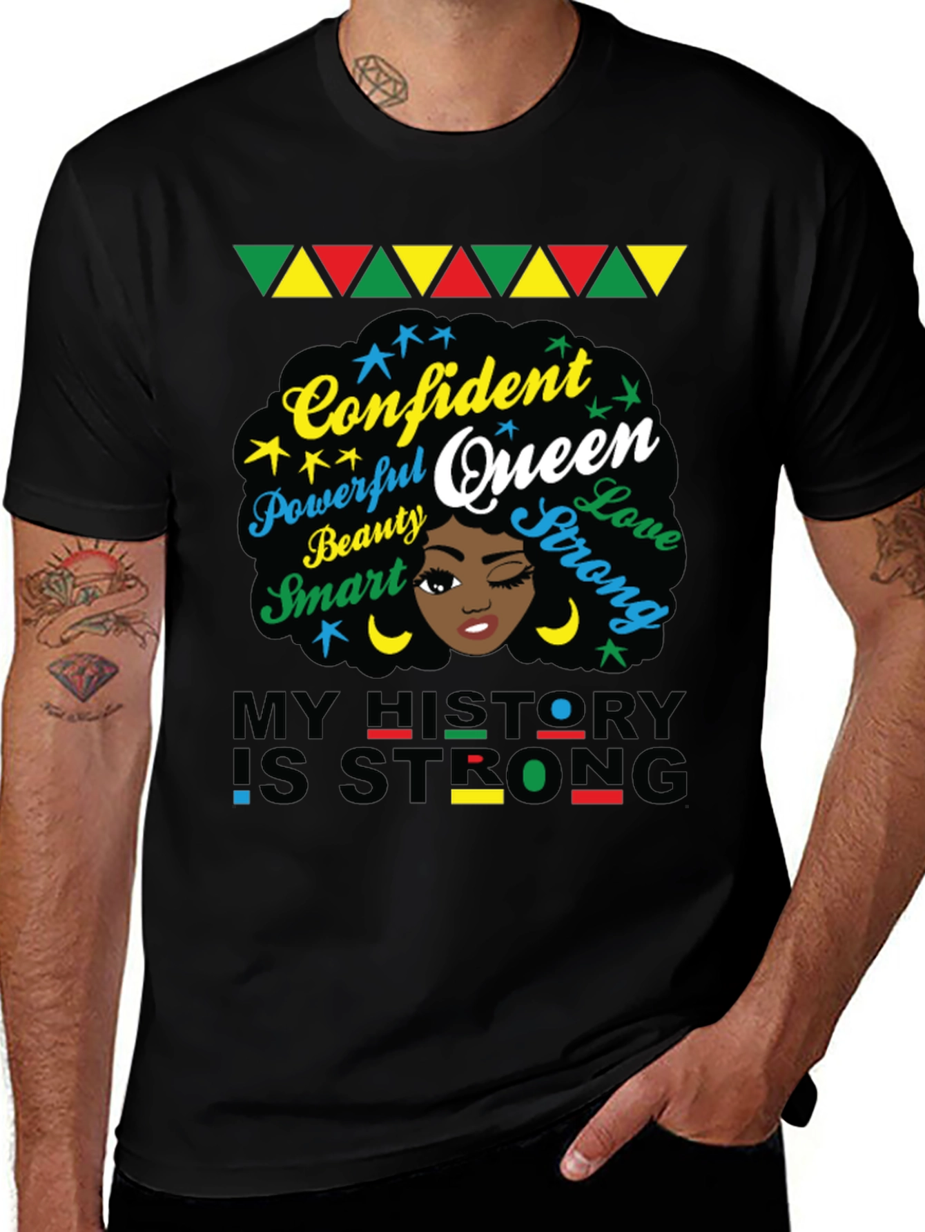 Variant 19 of Confident Queen Graphic Tee - Black History