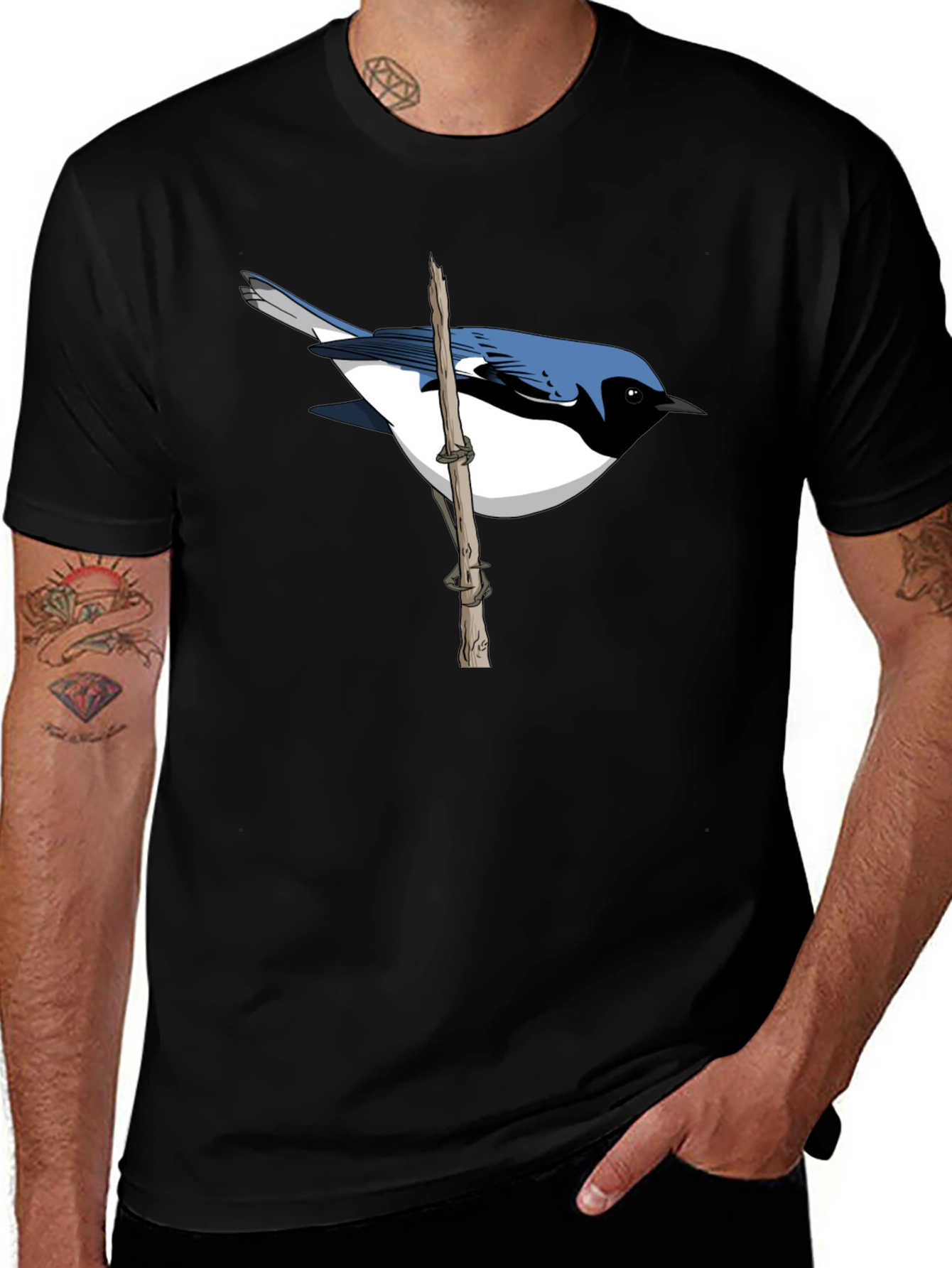 Variant 21 of Blue Bird on Branch Graphic Tee