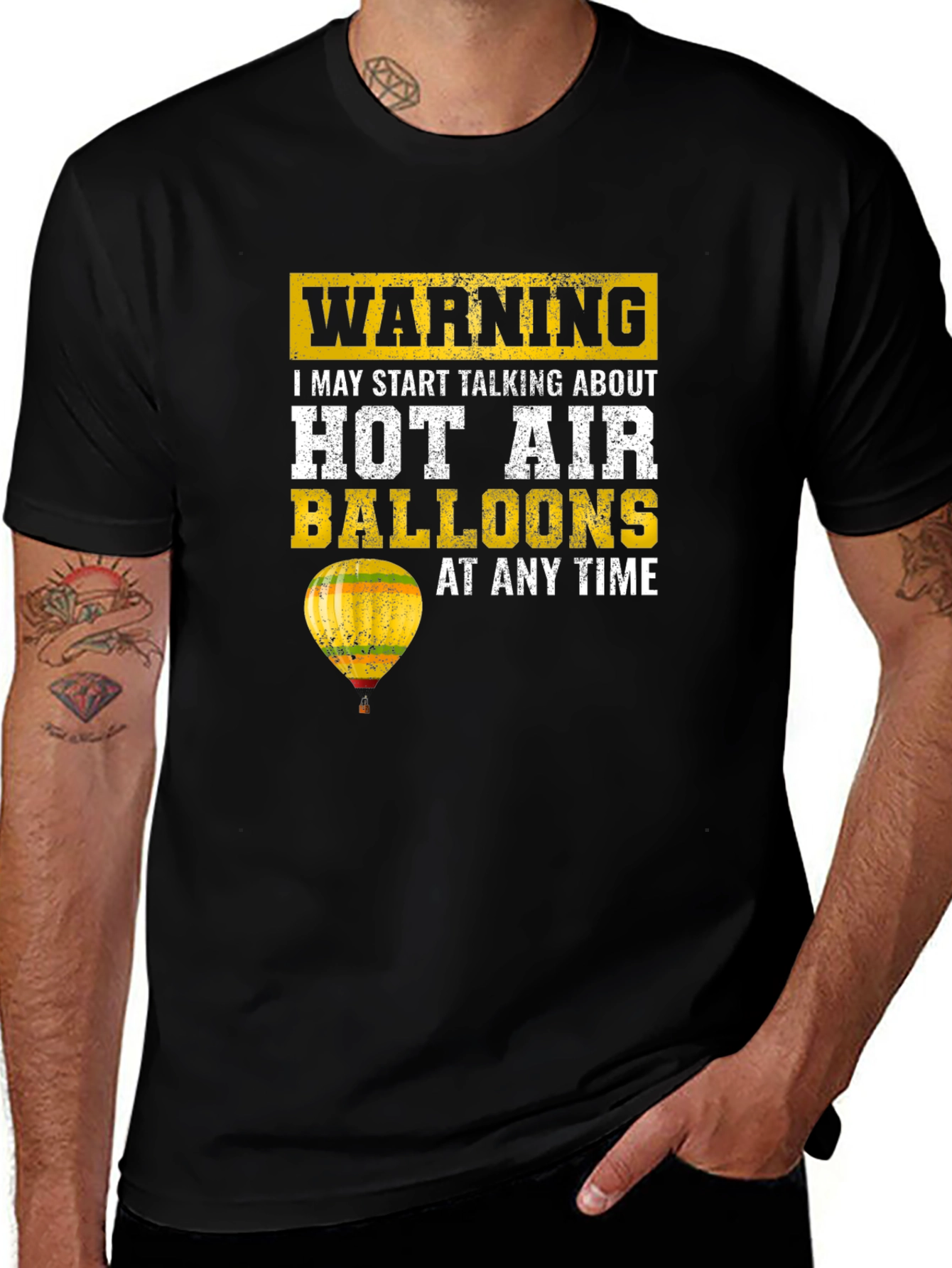 Variant 5 of Hot Air Balloon Warning T-Shirt